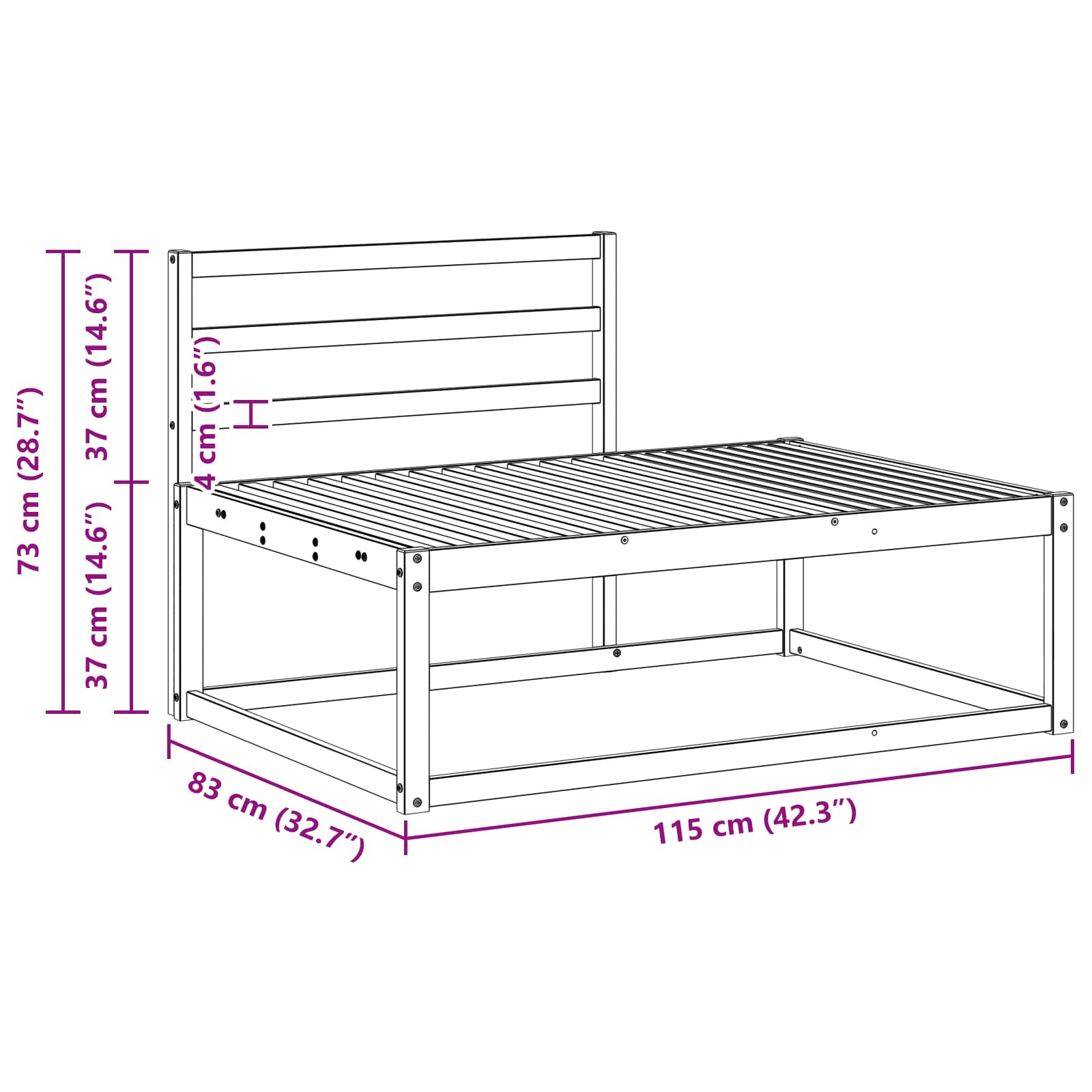 Σειρά Καναπέ Εξωτερικού Λευκό 230,5 x 83 x 73 εκ - Pakobazaar