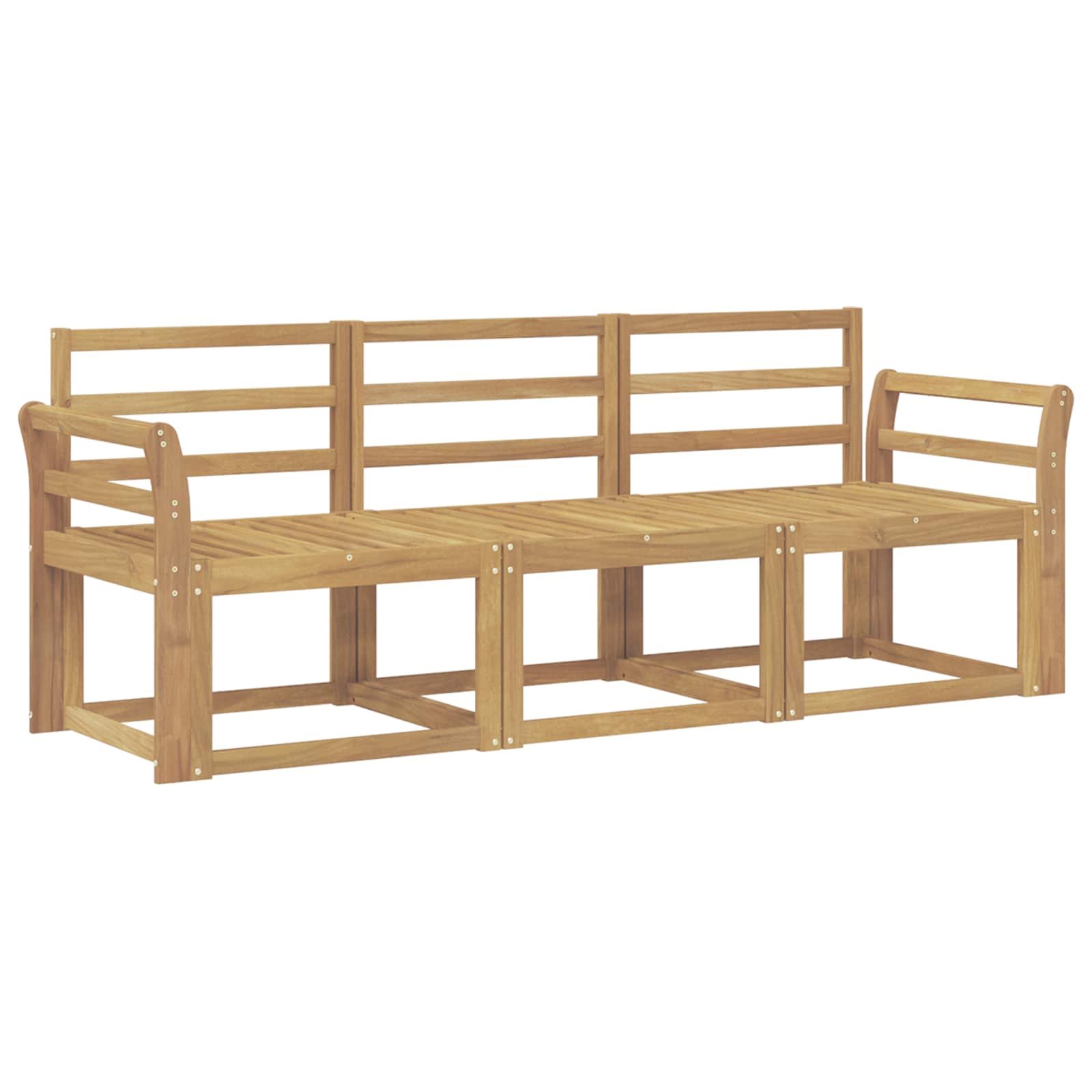 Σειρά Καναπέ Εξωτερικού 3 pcs Λευκό 194 x 63 x 73 εκ