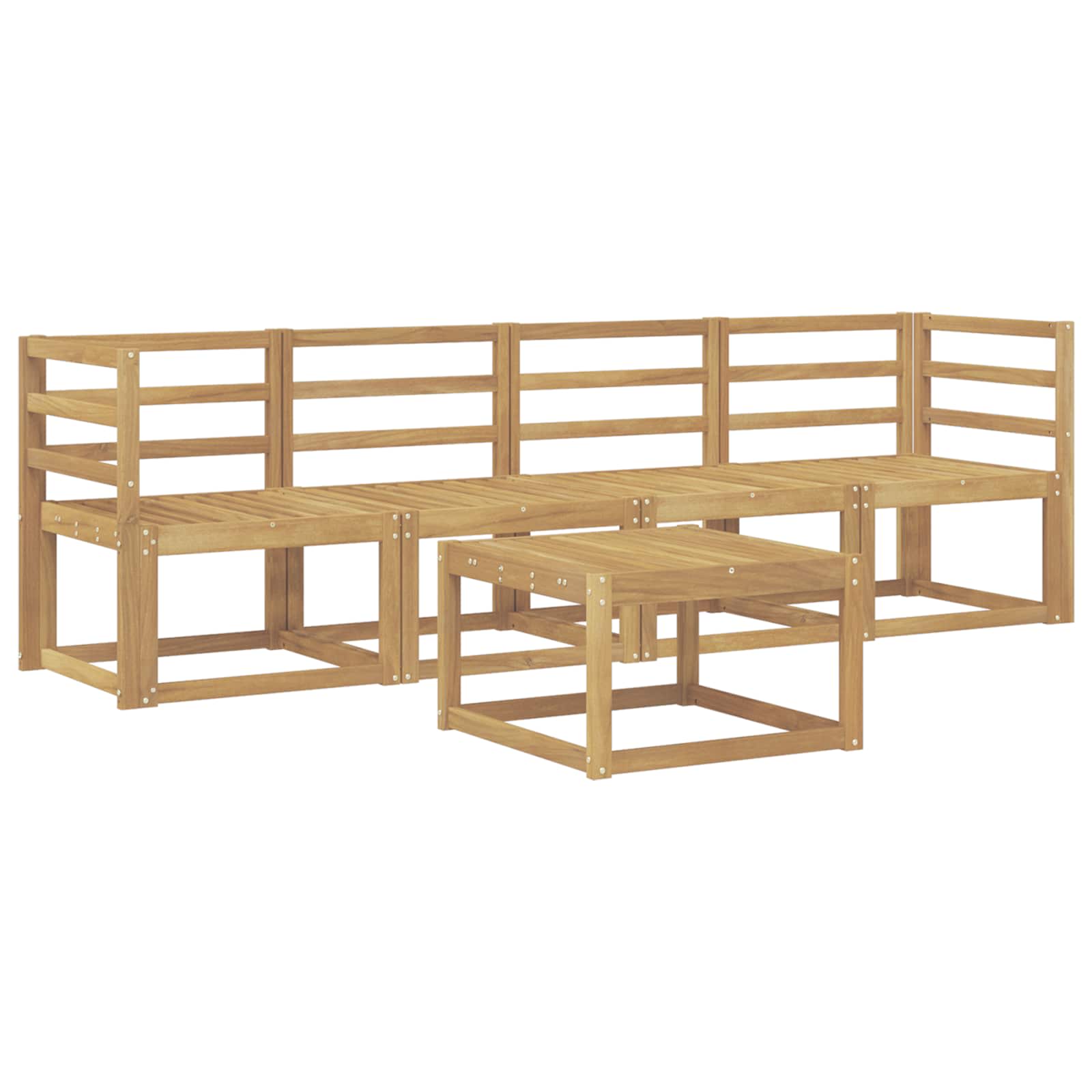 Σειρά Καναπέ Εξωτερικού 5 pcs Λευκό 59 x 59 x 37 εκ - Pakobazaar