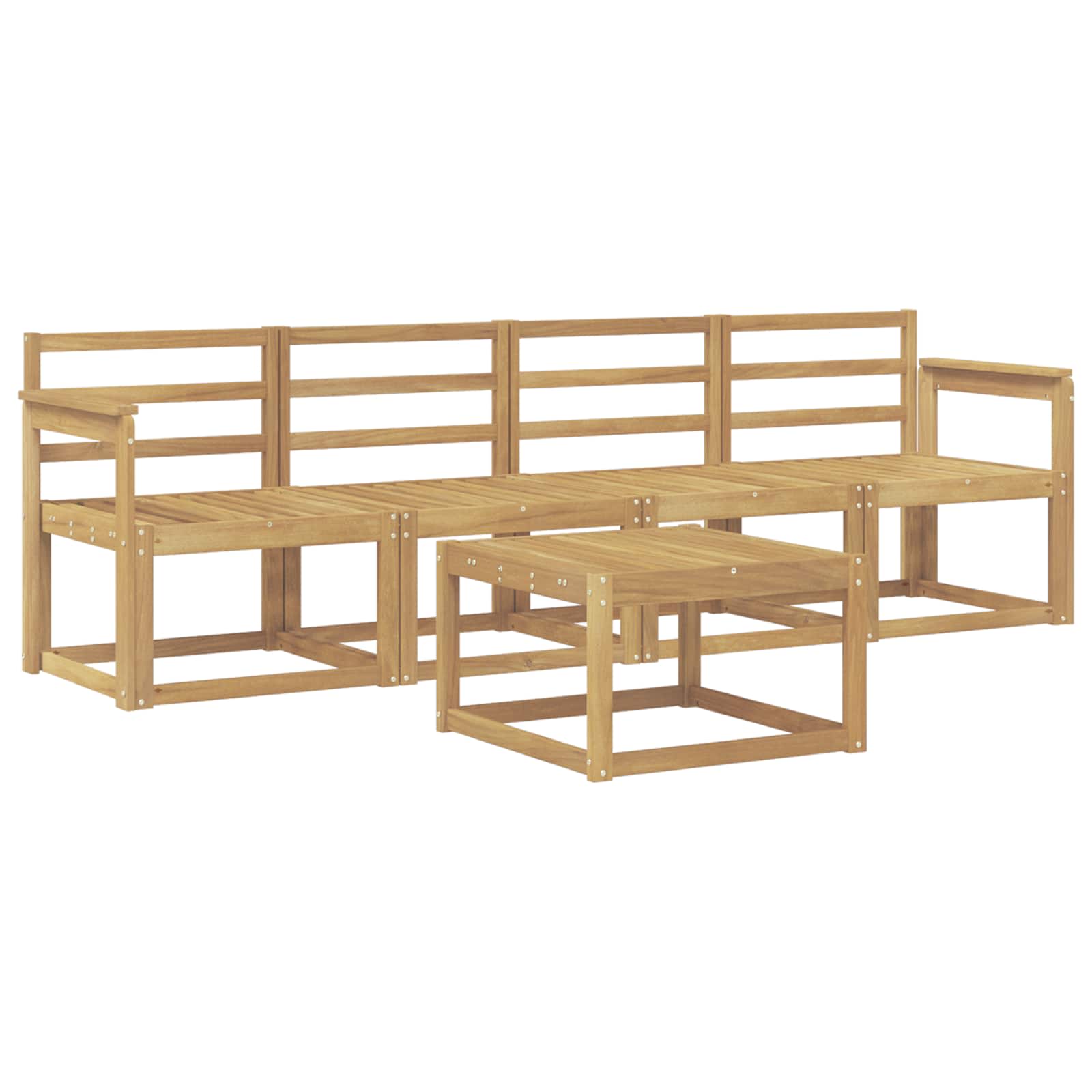 Σειρά Καναπέ Εξωτερικού 5 pcs Λευκό 59 x 59 x 37 εκ