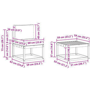 Σειρά Καναπέ Εξωτερικού με μαξιλάρι 5 pcs Άσπρο και Ανθρακί - Pakobazaar