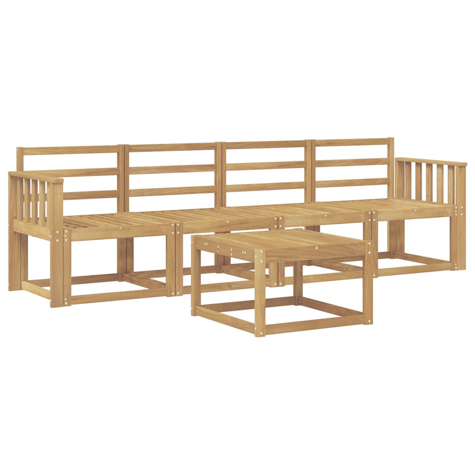 Σειρά Καναπέ Εξωτερικού 5 pcs Λευκό 59 x 59 x 37 εκ - Pakobazaar