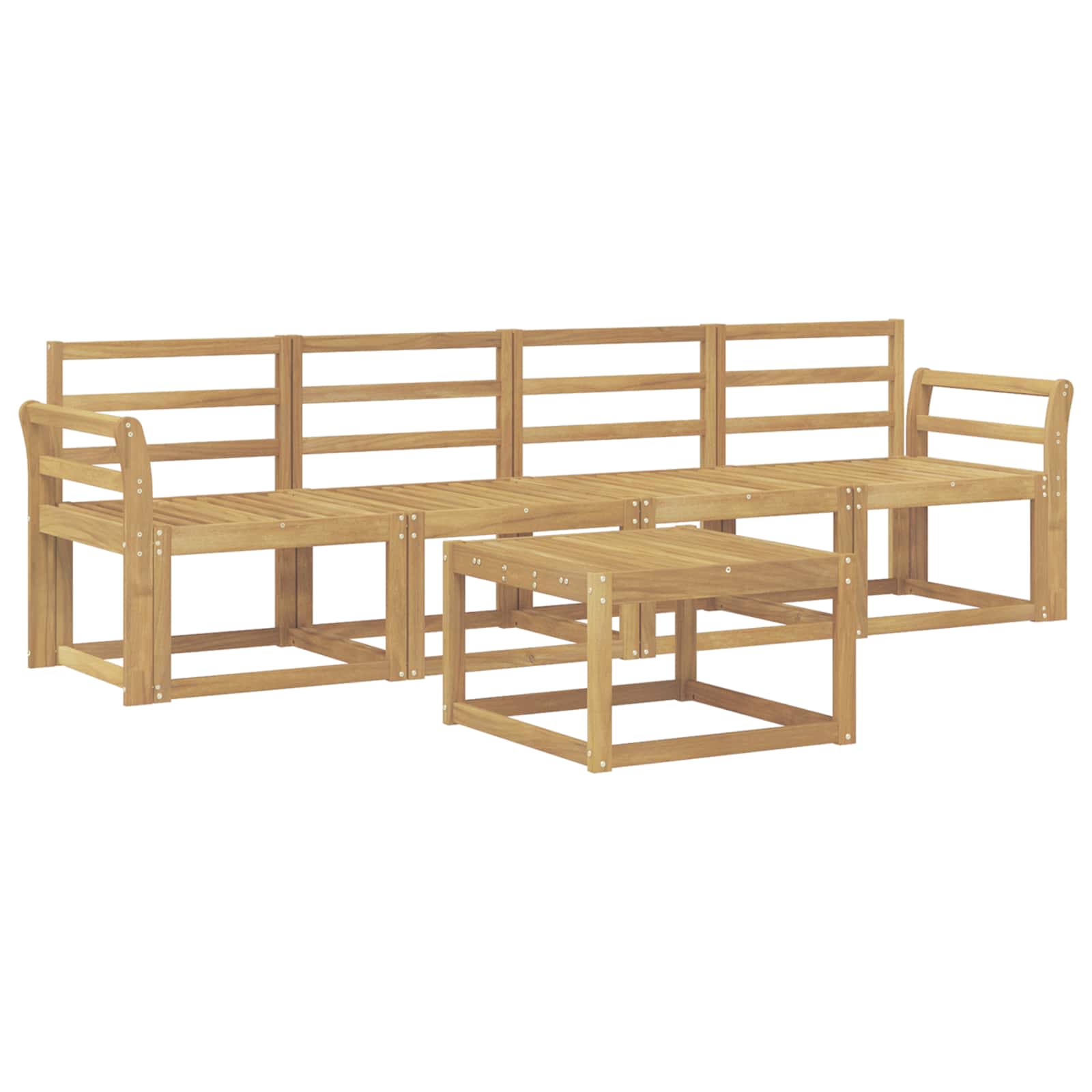 Σειρά Καναπέ Εξωτερικού 5 pcs Λευκό 59 x 59 x 37 εκ - Pakobazaar
