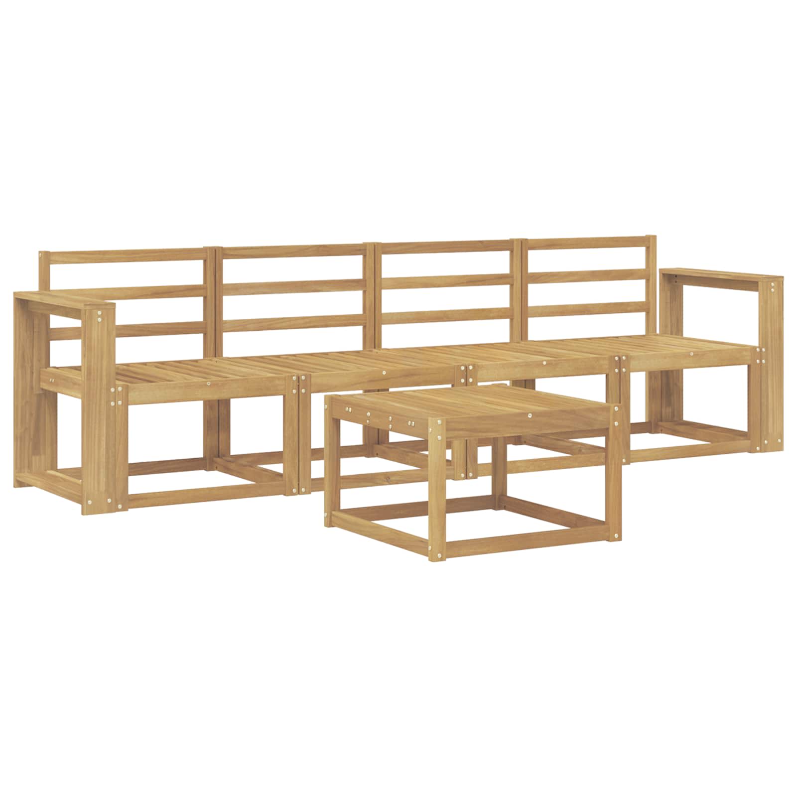 Σειρά Καναπέ Εξωτερικού 5 pcs Λευκό 59 x 59 x 37 εκ - Pakobazaar