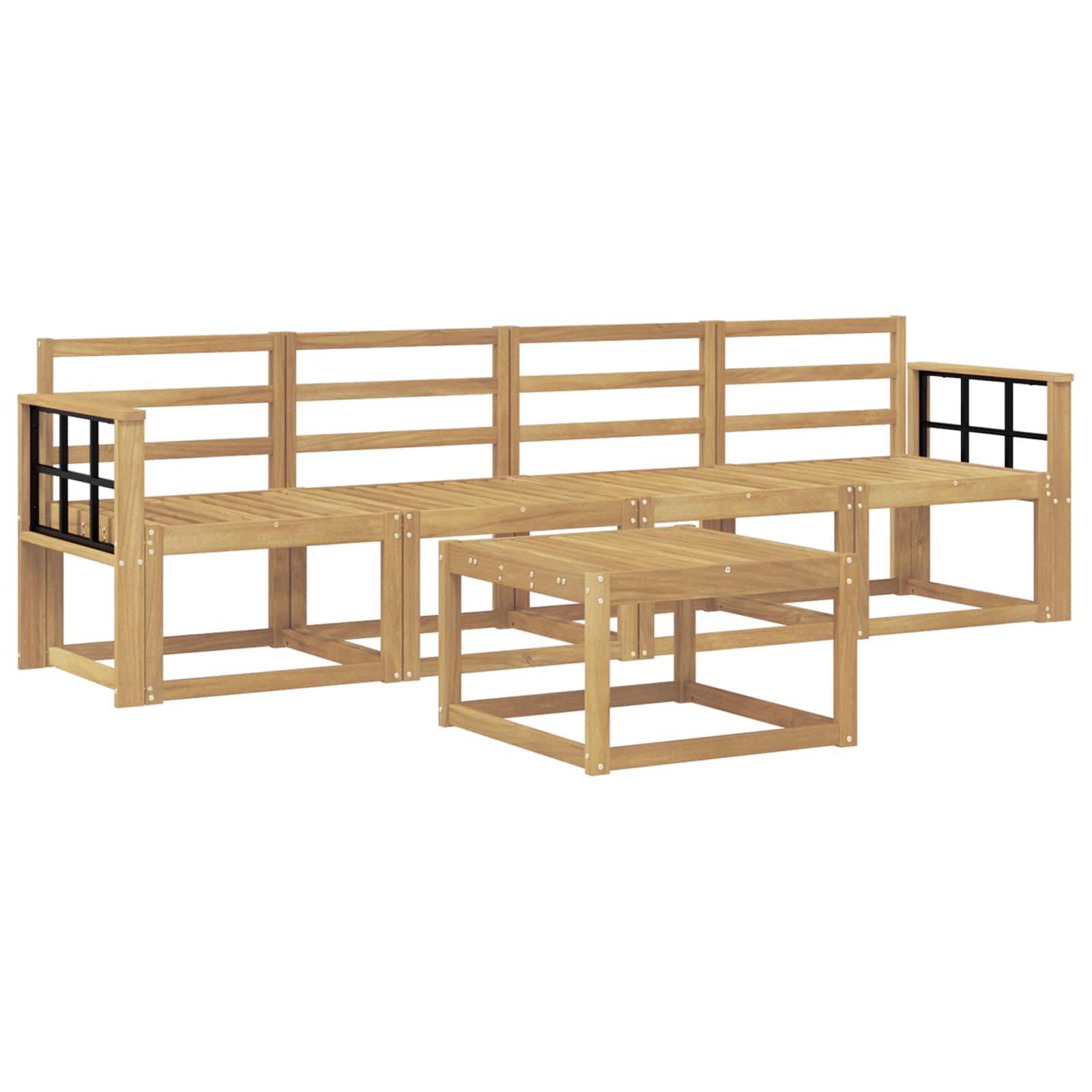 Σειρά Καναπέ Εξωτερικού 5 pcs Λευκό 59 x 59 x 37 εκ - Pakobazaar