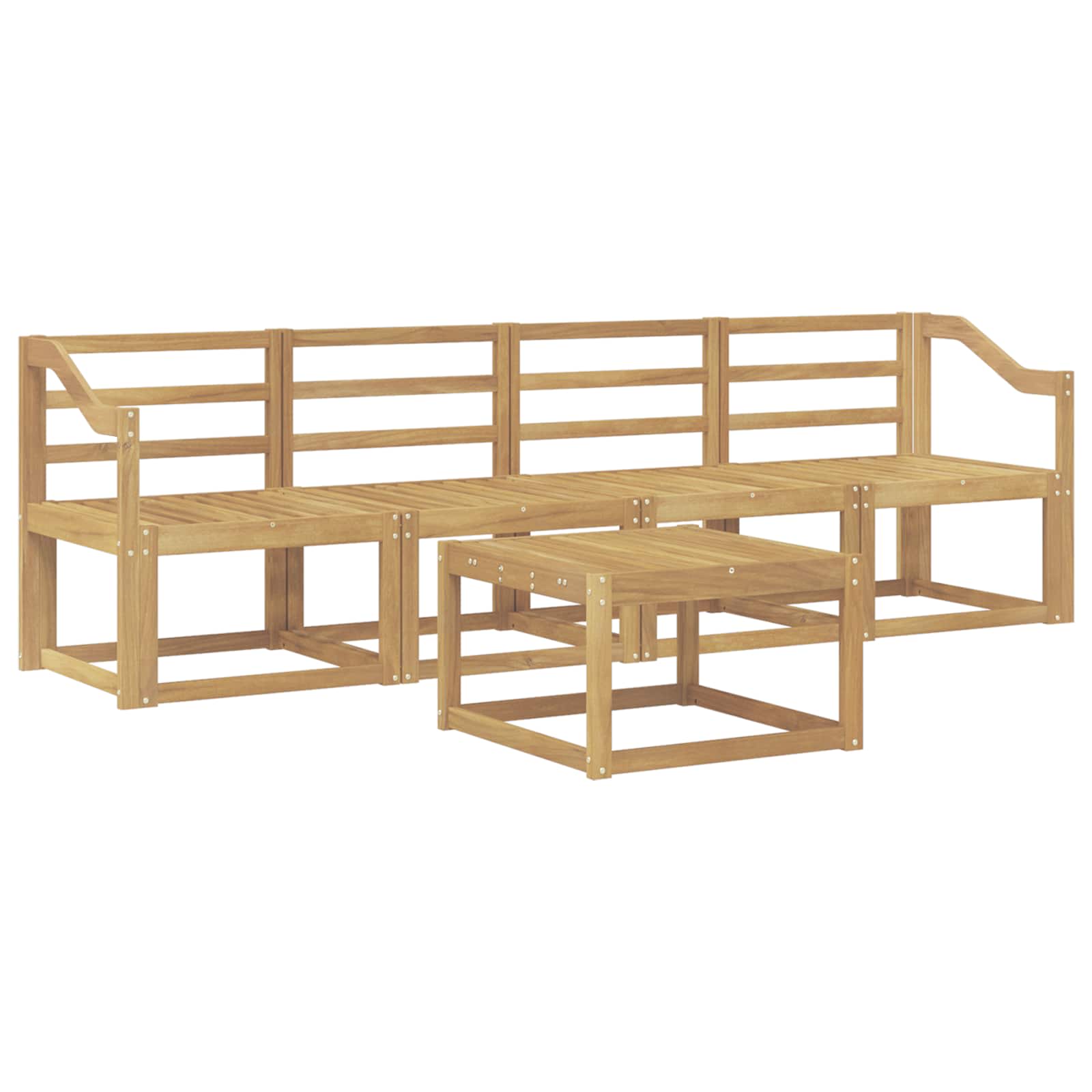Σειρά Καναπέ Εξωτερικού 5 pcs Λευκό 59 x 59 x 37 εκ - Pakobazaar