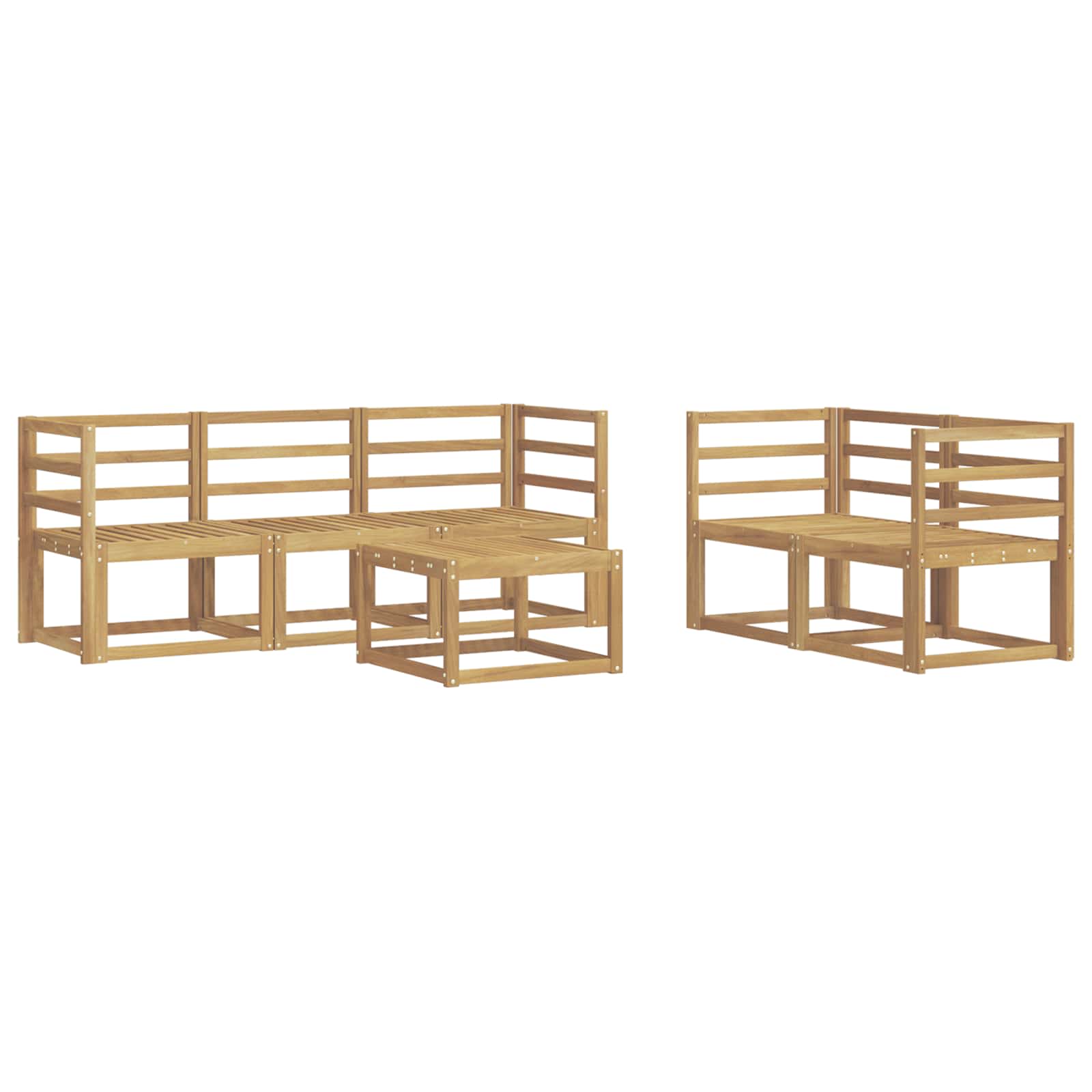 Σειρά Καναπέ Εξωτερικού 6 pcs Λευκό 59 x 59 x 37 εκ