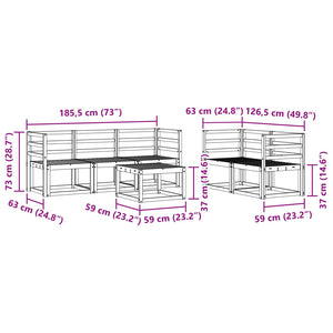 Σειρά Καναπέ Εξωτερικού 6 pcs Λευκό 59 x 59 x 37 εκ - Pakobazaar