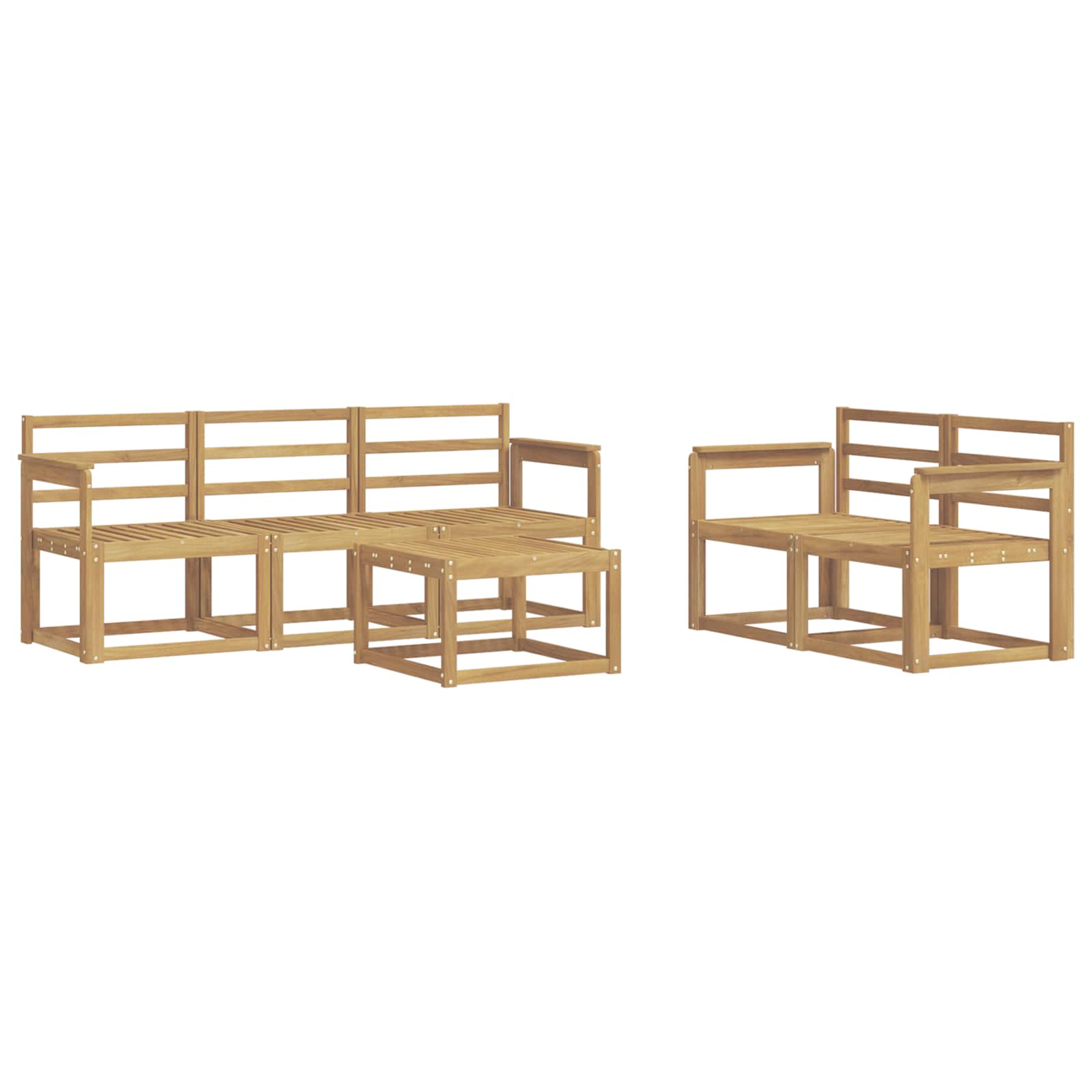Σειρά Καναπέ Εξωτερικού 6 pcs Λευκό 59 x 59 x 37 εκ