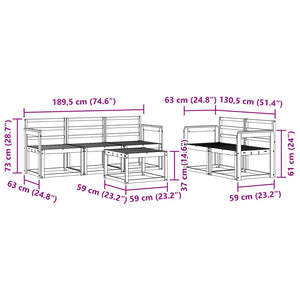 Σειρά Καναπέ Εξωτερικού 6 pcs Λευκό 59 x 59 x 37 εκ - Pakobazaar