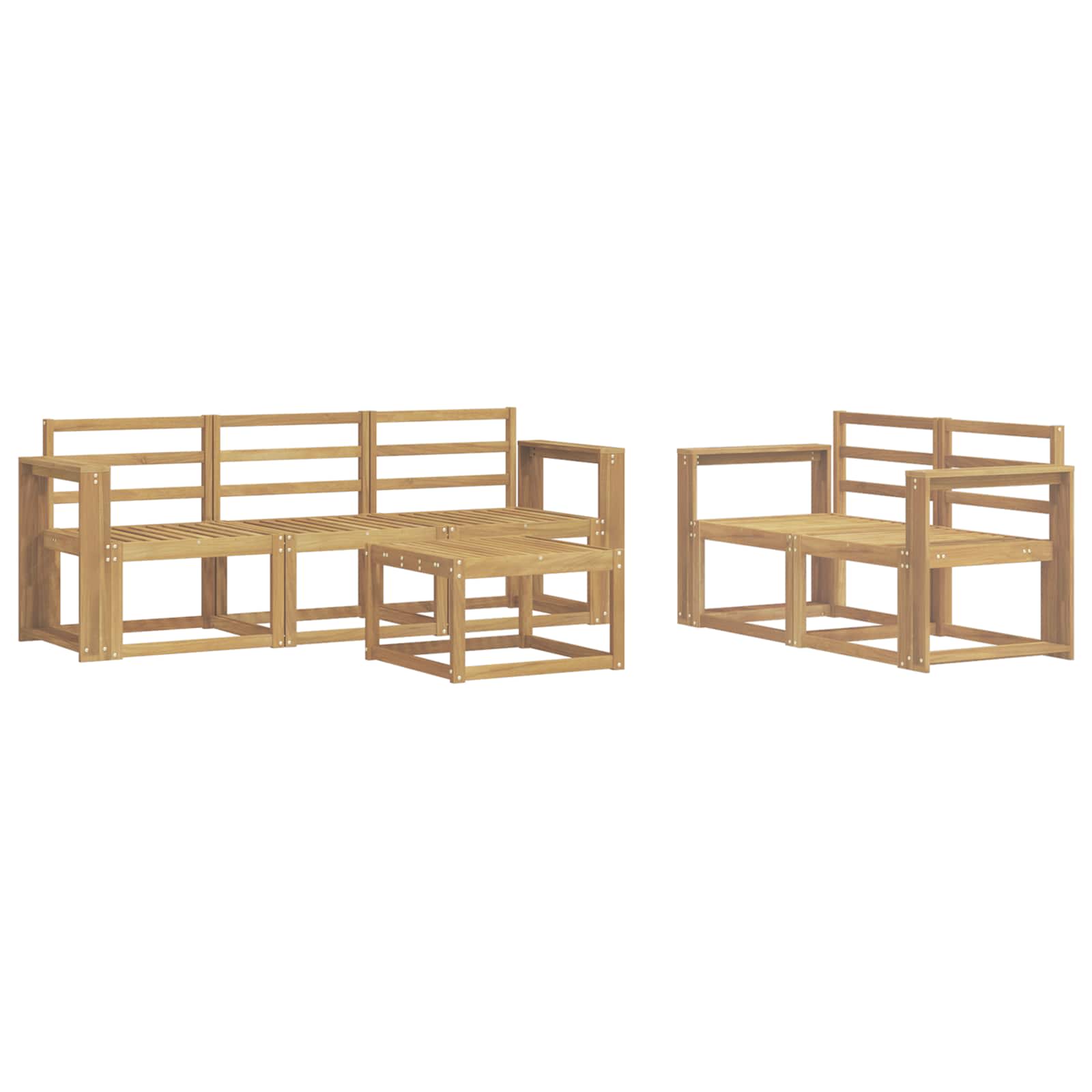 Σειρά Καναπέ Εξωτερικού 6 pcs Λευκό 59 x 59 x 37 εκ