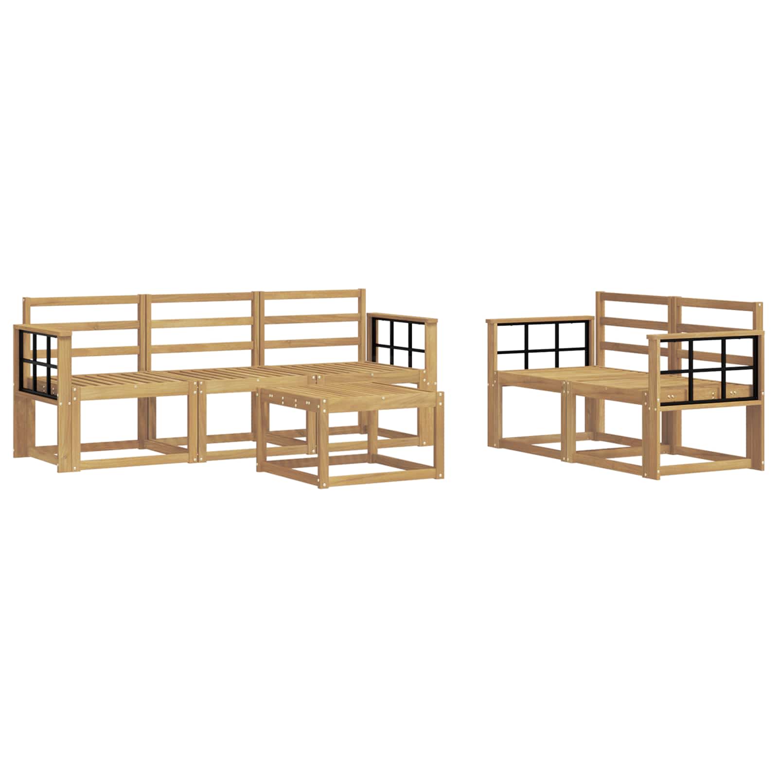 Σειρά Καναπέ Εξωτερικού 6 pcs Λευκό 59 x 59 x 37 εκ