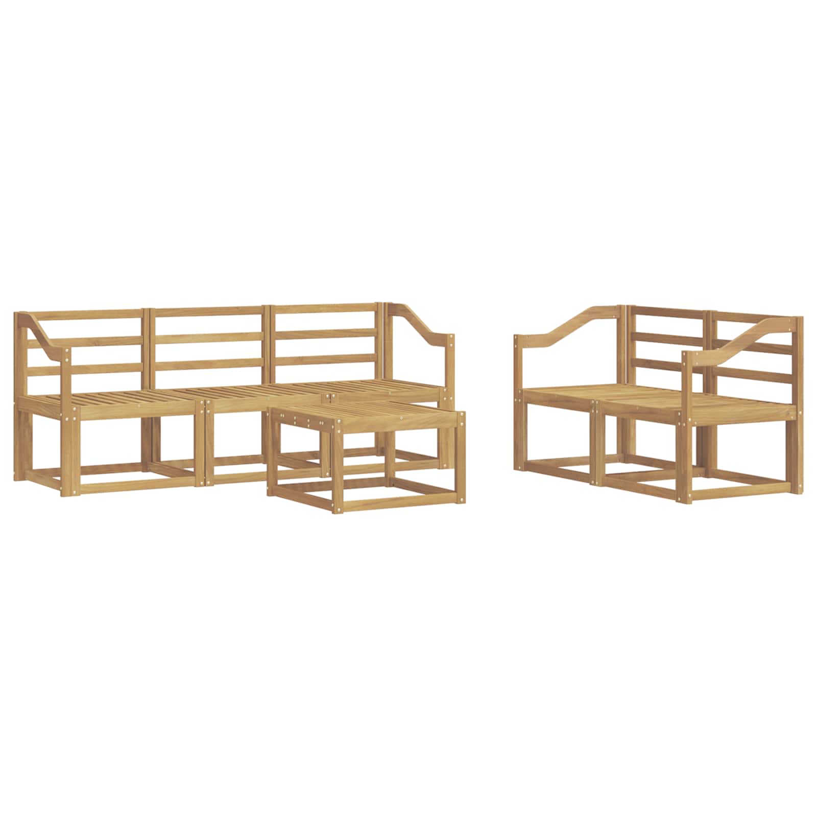 Σειρά Καναπέ Εξωτερικού 6 pcs Λευκό 59 x 59 x 37 εκ