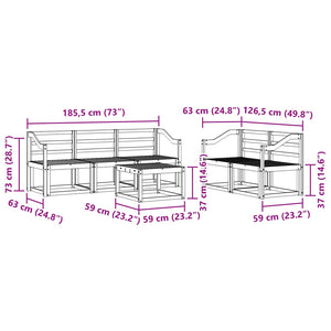 Σειρά Καναπέ Εξωτερικού 6 pcs Λευκό 59 x 59 x 37 εκ - Pakobazaar