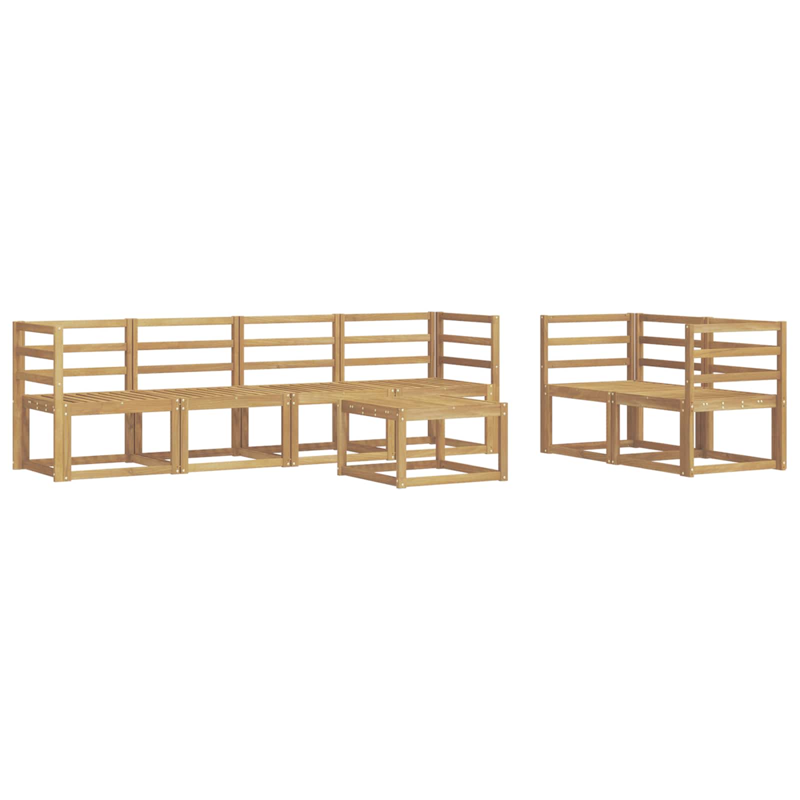 Σειρά Καναπέ Εξωτερικού 7 pcs Λευκό 59 x 59 x 37 εκ - Pakobazaar