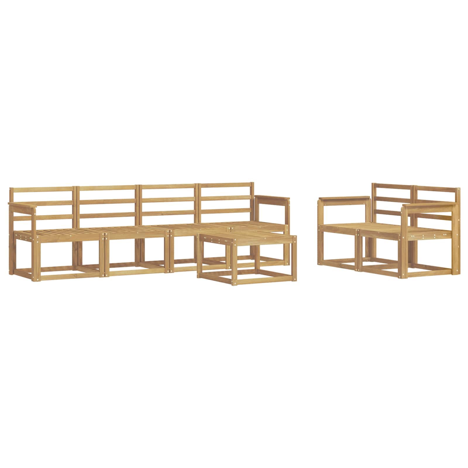 Σειρά Καναπέ Εξωτερικού 7 pcs Λευκό 59 x 59 x 37 εκ