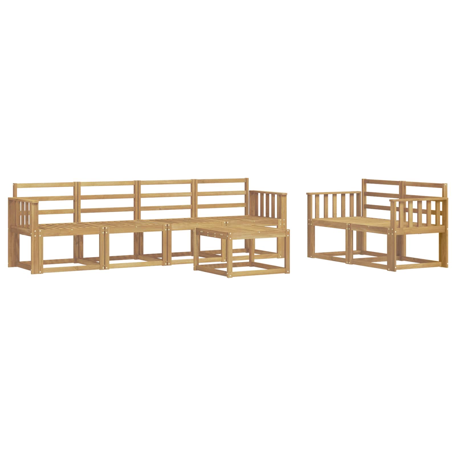 Σειρά Καναπέ Εξωτερικού 7 pcs Λευκό 59 x 59 x 37 εκ - Pakobazaar