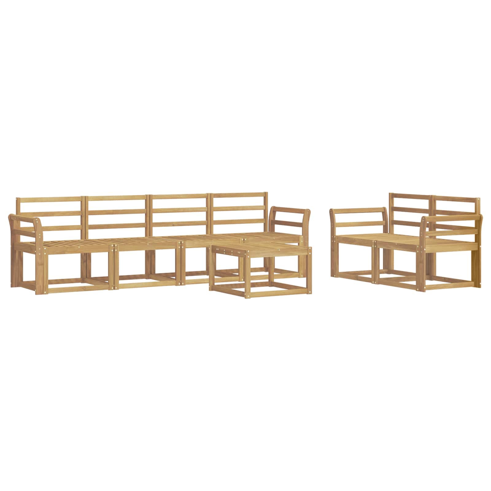 Σειρά Καναπέ Εξωτερικού 7 pcs Λευκό 59 x 59 x 37 εκ - Pakobazaar