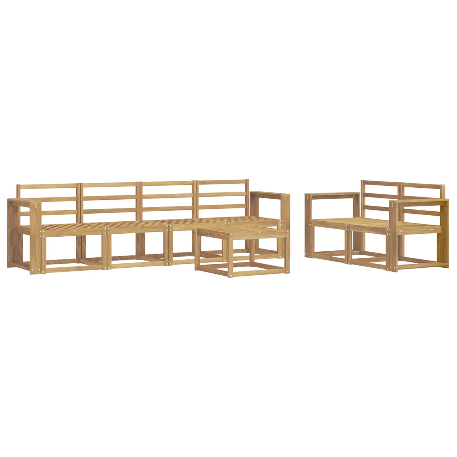 Σειρά Καναπέ Εξωτερικού 7 pcs Λευκό 59 x 59 x 37 εκ - Pakobazaar
