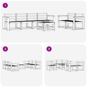 Σειρά Καναπέ Εξωτερικού 7 pcs Λευκό 59 x 59 x 37 εκ - Pakobazaar