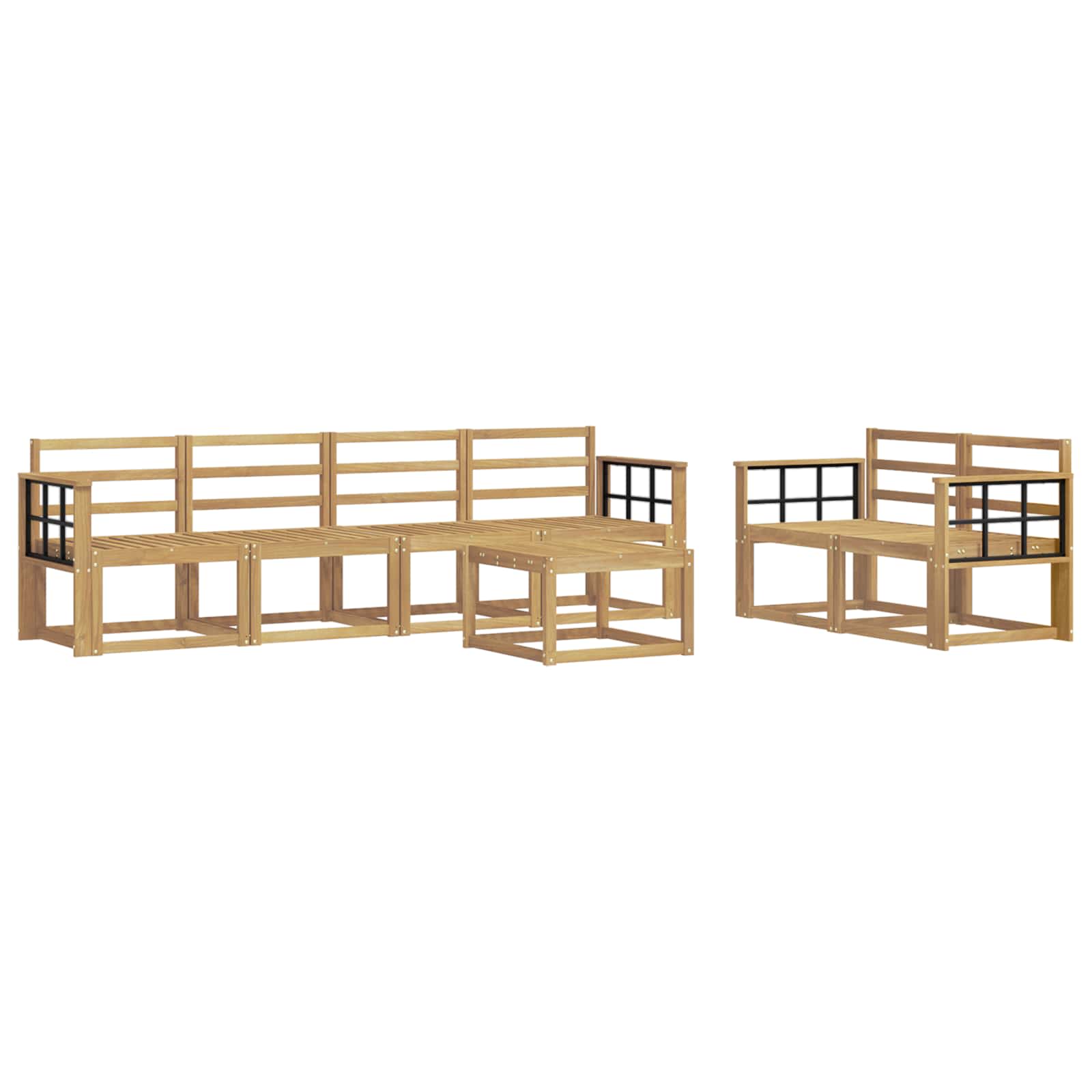 Σειρά Καναπέ Εξωτερικού 7 pcs Λευκό 59 x 59 x 37 εκ - Pakobazaar