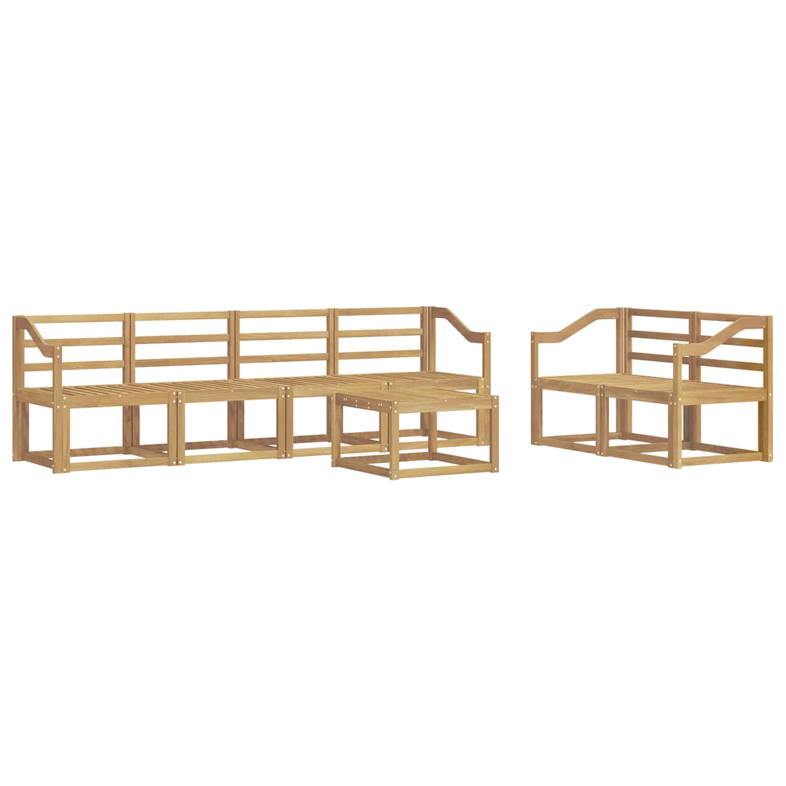 Σειρά Καναπέ Εξωτερικού 7 pcs Λευκό 59 x 59 x 37 εκ - Pakobazaar