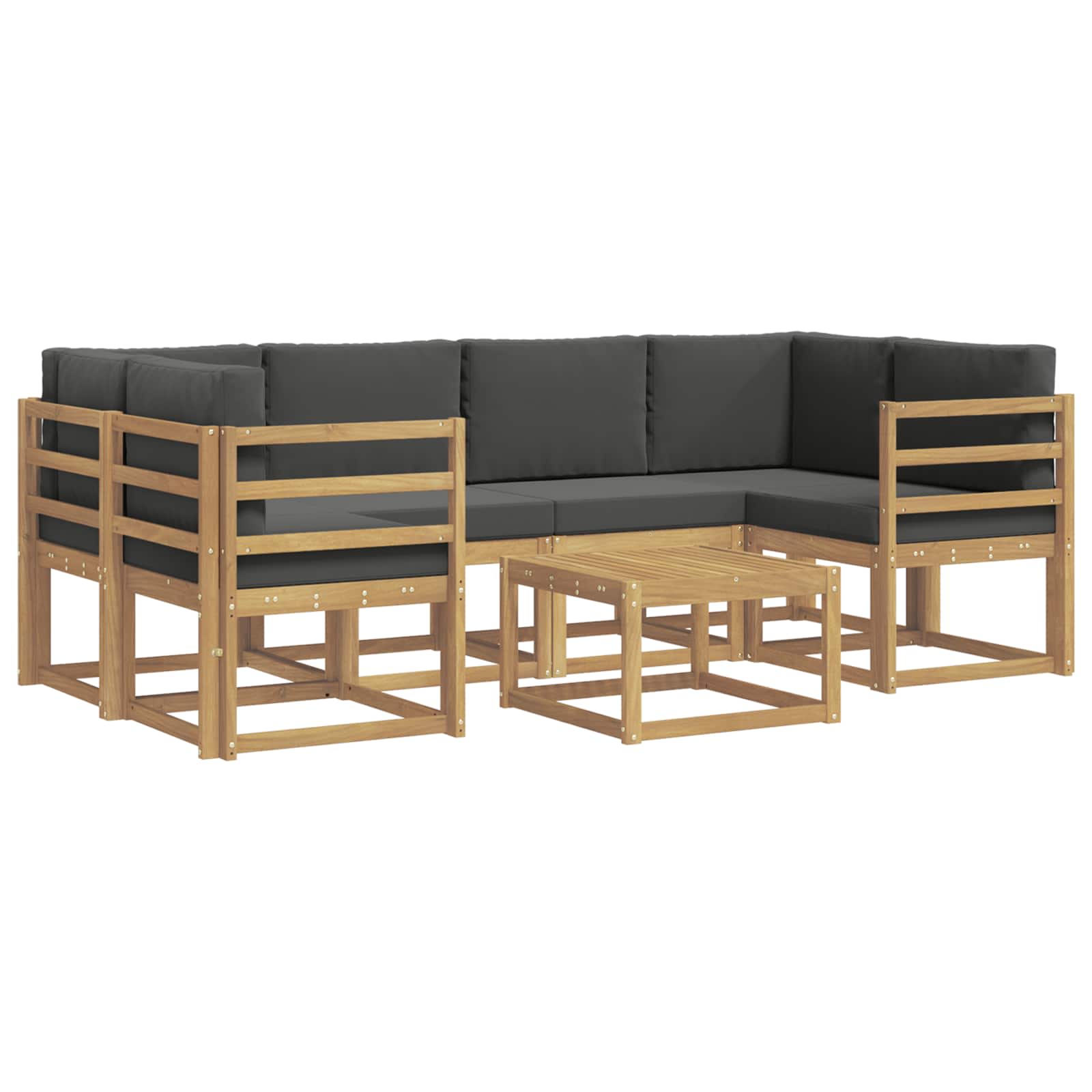 Σειρά Καναπέ Εξωτερικού με μαξιλάρι 7 pcs Άσπρο και Ανθρακί - Pakobazaar