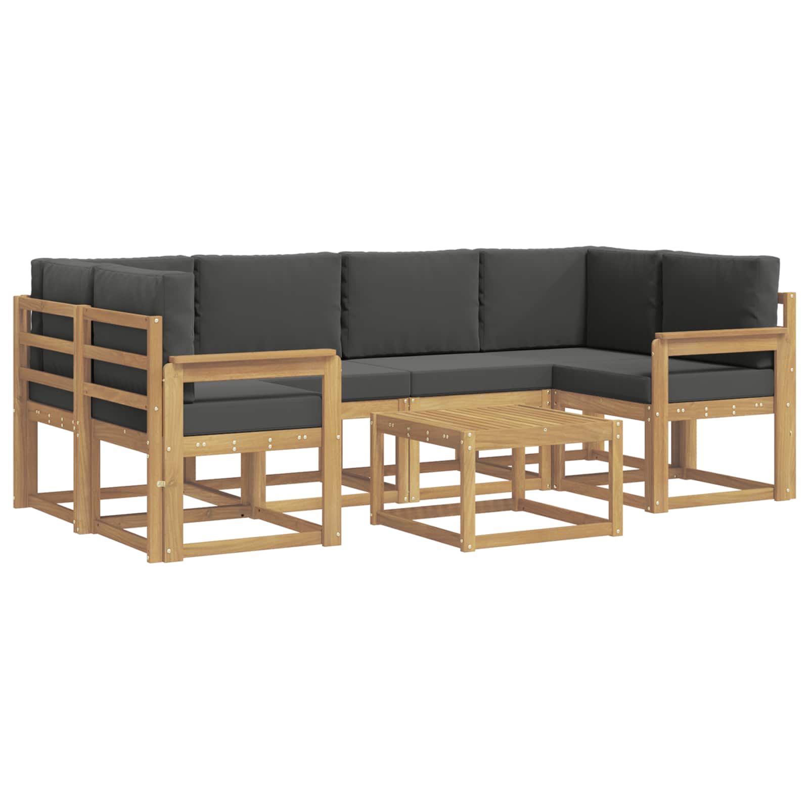 Σειρά Καναπέ Εξωτερικού με μαξιλάρι 7 pcs Άσπρο και Ανθρακί - Pakobazaar