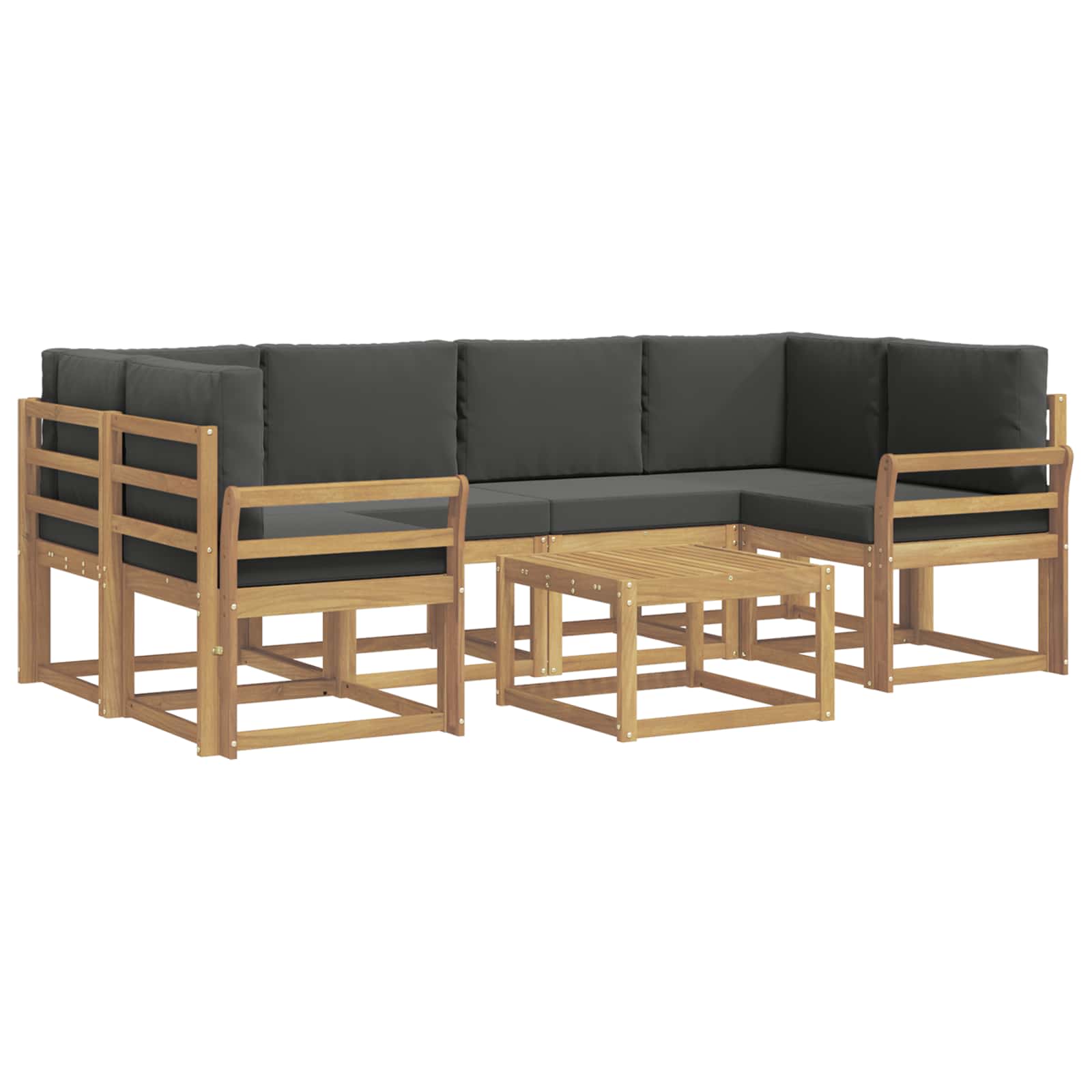 Σειρά Καναπέ Εξωτερικού με μαξιλάρι 7 pcs Άσπρο και Ανθρακί - Pakobazaar