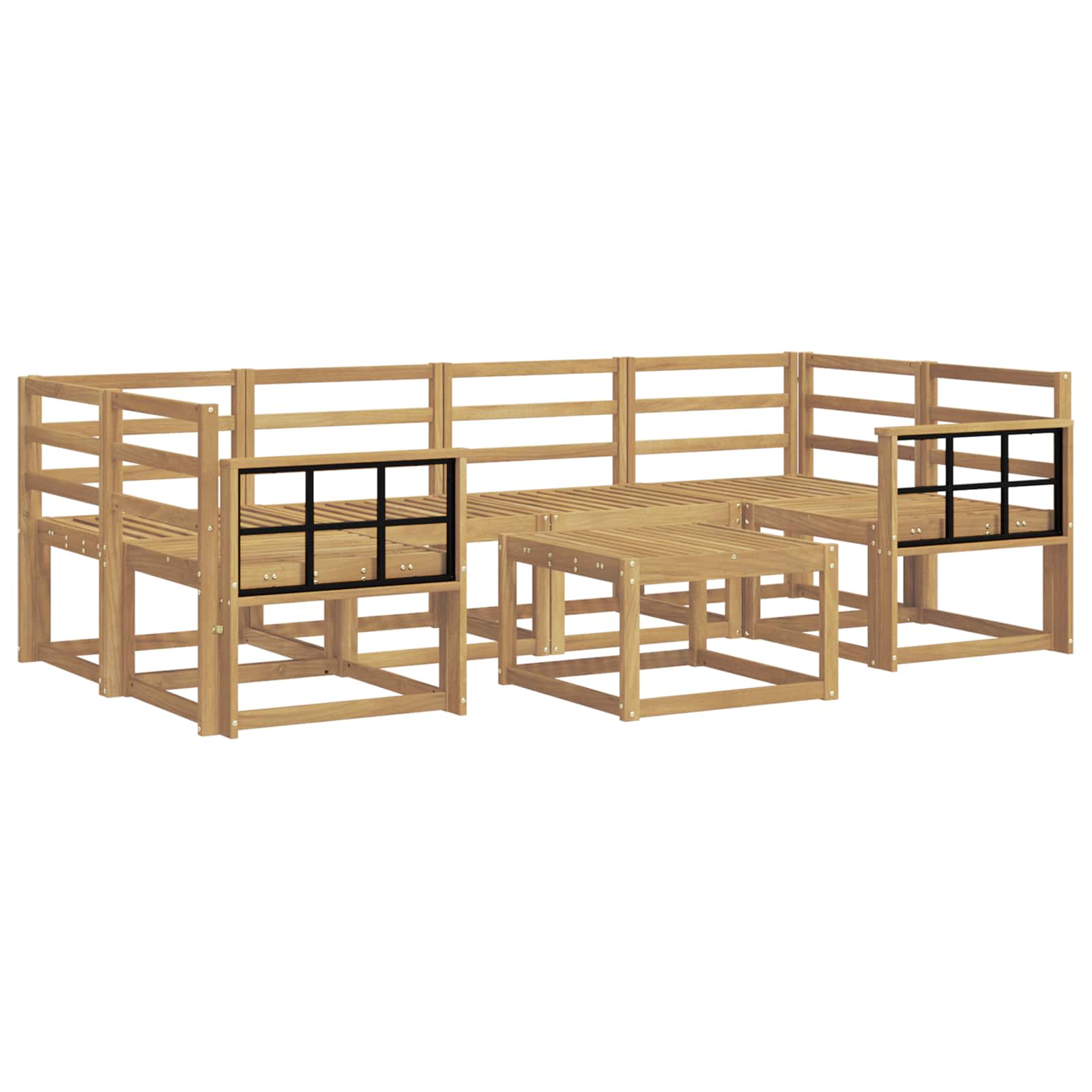 Σειρά Καναπέ Εξωτερικού 7 pcs Λευκό 59 x 59 x 37 εκ