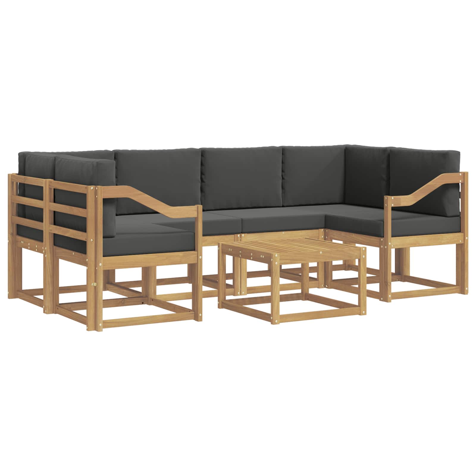 Σειρά Καναπέ Εξωτερικού με μαξιλάρι 7 pcs Άσπρο και Ανθρακί - Pakobazaar