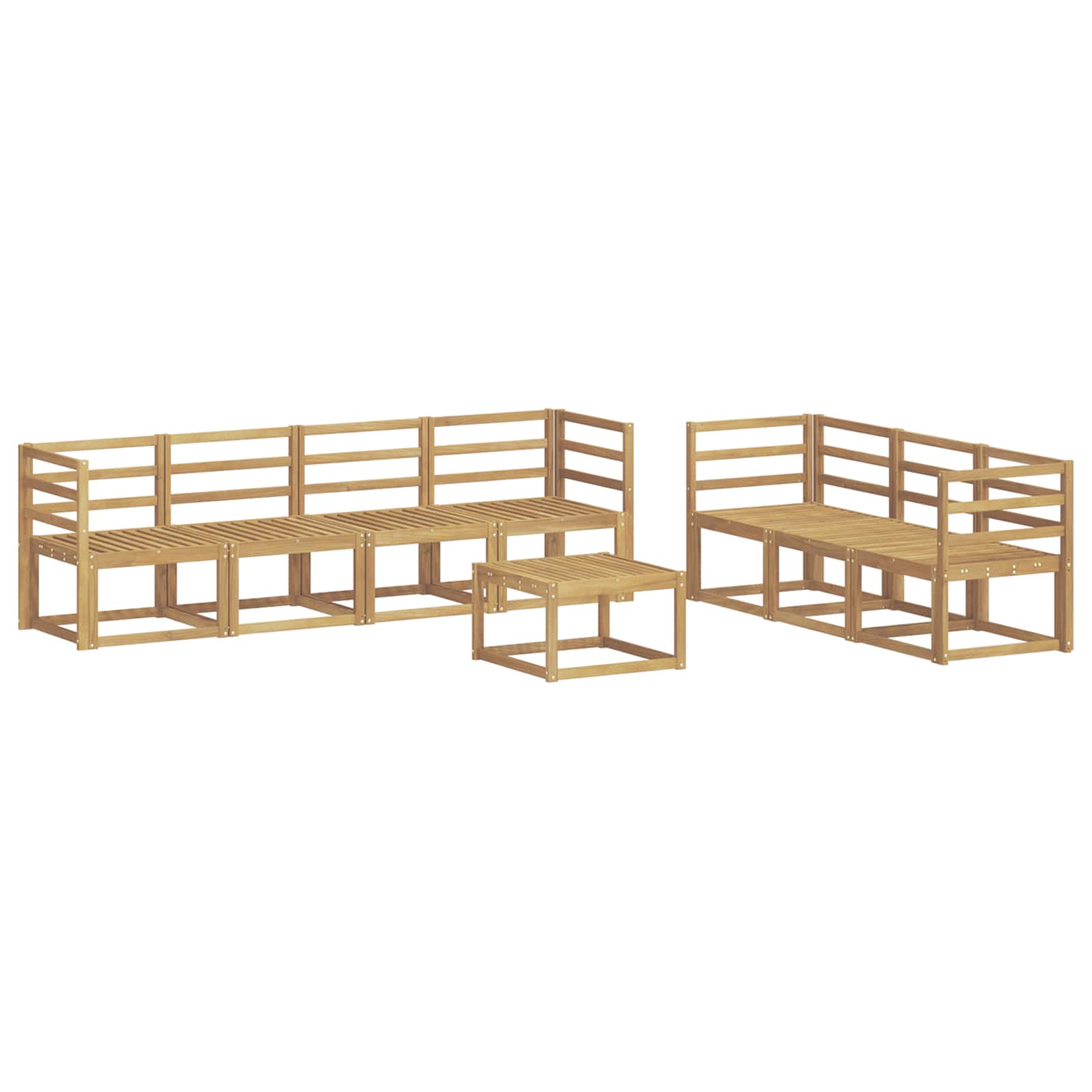 Σειρά Καναπέ Εξωτερικού 8 pcs Λευκό 59 x 59 x 37 εκ