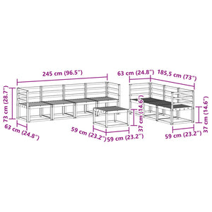 Σειρά Καναπέ Εξωτερικού 8 pcs Λευκό 59 x 59 x 37 εκ - Pakobazaar
