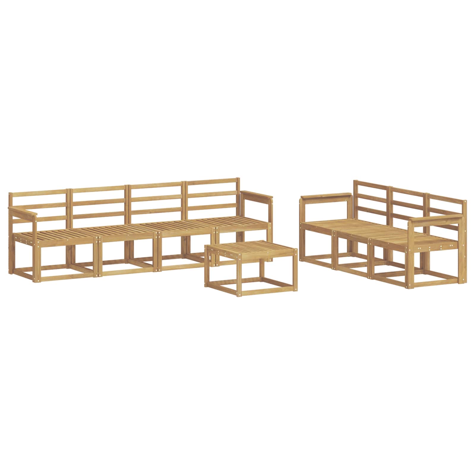 Σειρά Καναπέ Εξωτερικού 8 pcs Λευκό 59 x 59 x 37 εκ