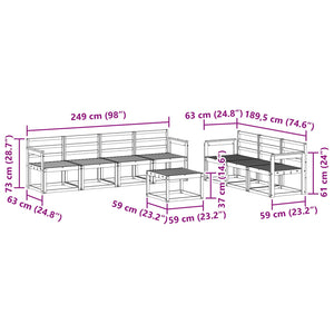 Σειρά Καναπέ Εξωτερικού 8 pcs Λευκό 59 x 59 x 37 εκ - Pakobazaar