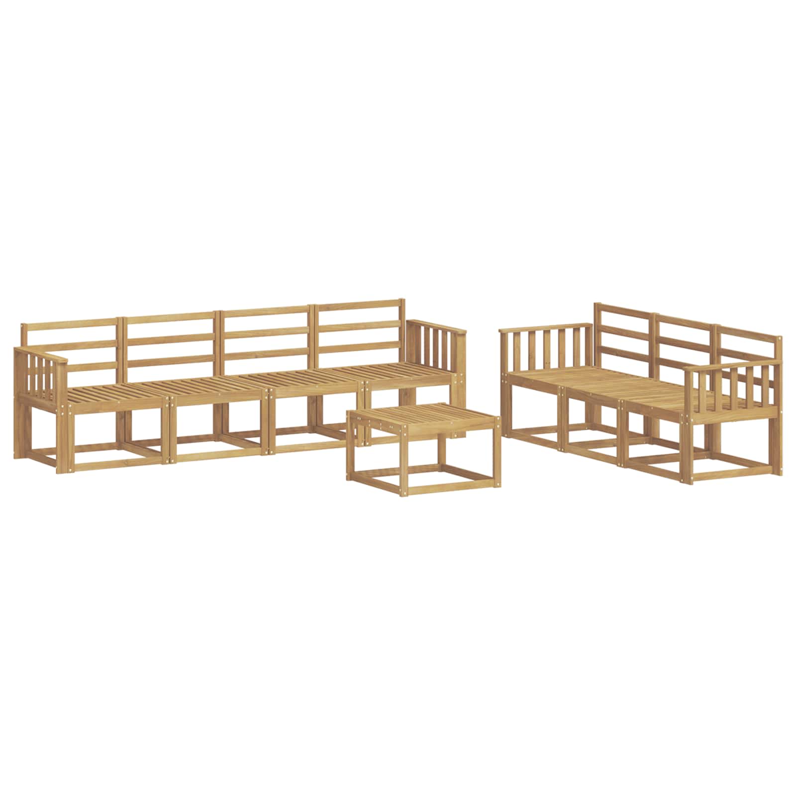 Σειρά Καναπέ Εξωτερικού 8 pcs Λευκό 59 x 59 x 37 εκ