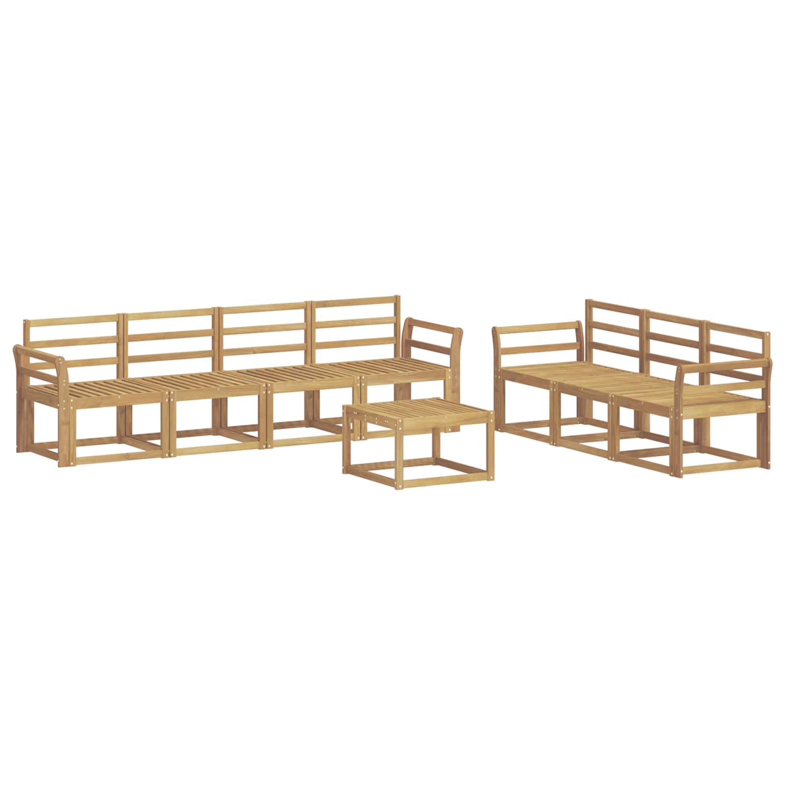 Σειρά Καναπέ Εξωτερικού 8 pcs Λευκό 59 x 59 x 37 εκ