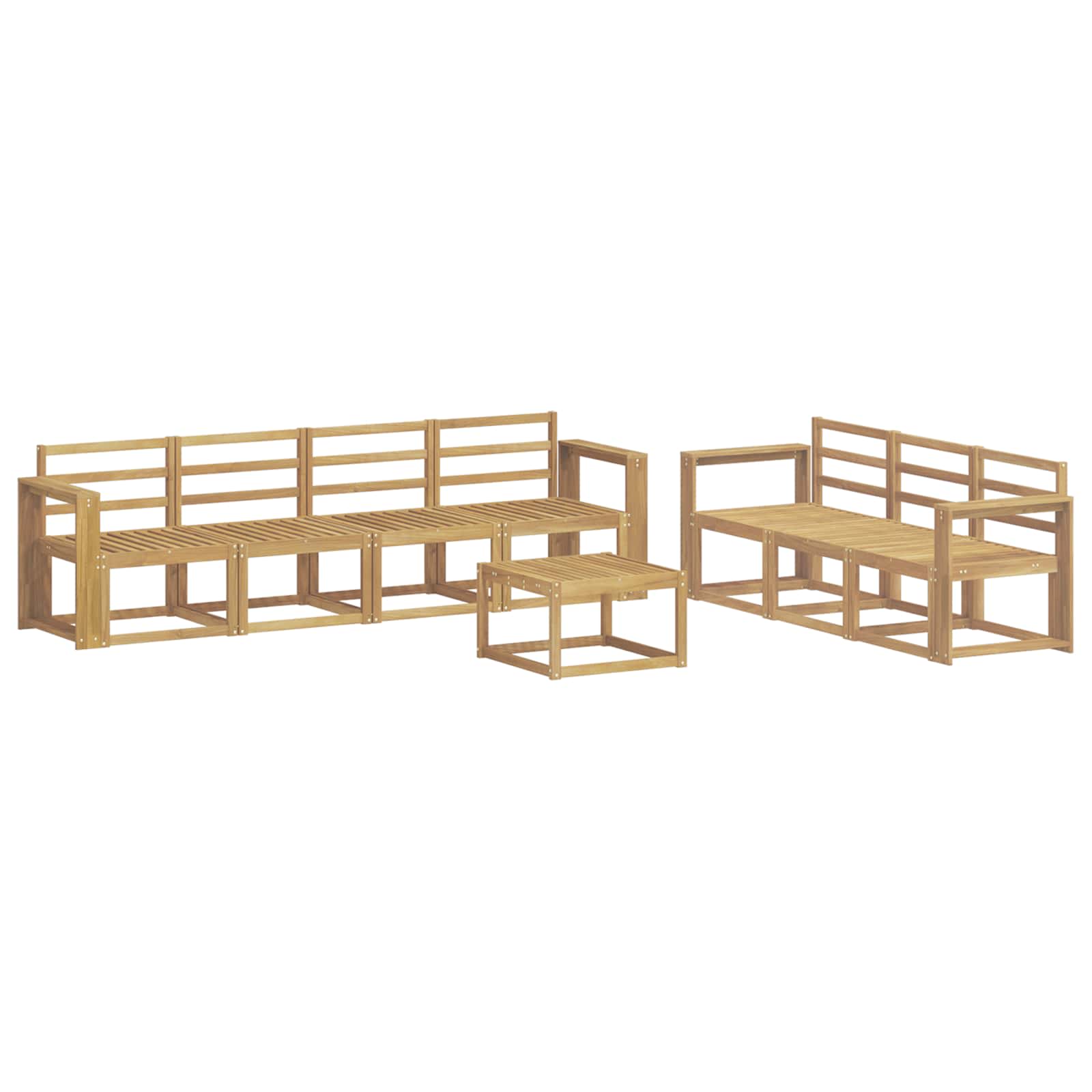 Σειρά Καναπέ Εξωτερικού 8 pcs Λευκό 59 x 59 x 37 εκ
