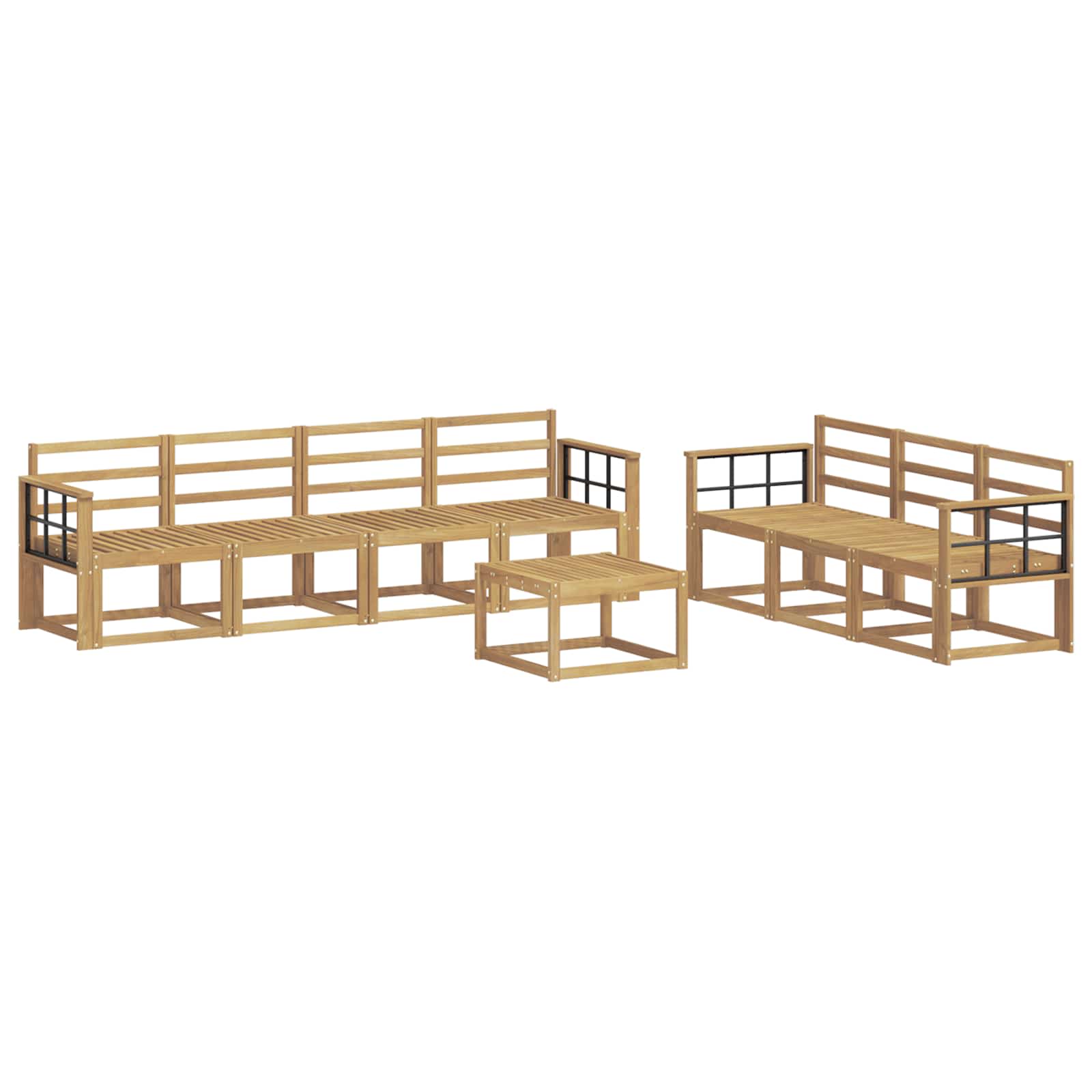 Σειρά Καναπέ Εξωτερικού 8 pcs Λευκό 59 x 59 x 37 εκ