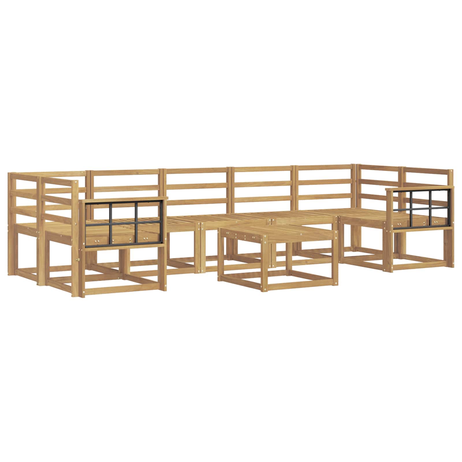 Σειρά Καναπέ Εξωτερικού 8 pcs Λευκό 59 x 59 x 37 εκ