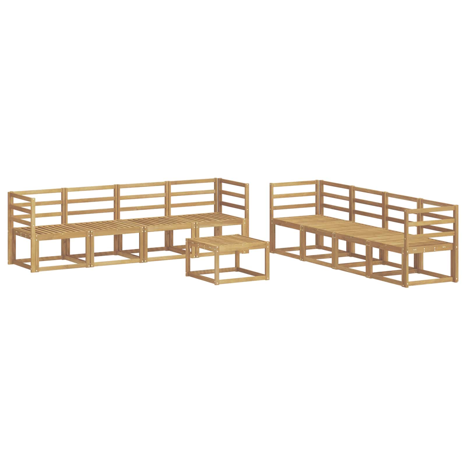 Σειρά Καναπέ Εξωτερικού 9 pcs Λευκό 59 x 59 x 37 εκ - Pakobazaar