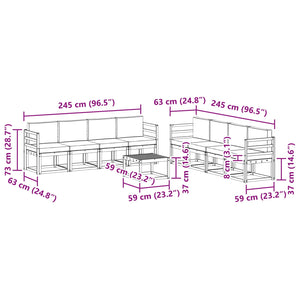 Σειρά Καναπέ Εξωτερικού με μαξιλάρι 9 pcs Λευκό και Μπεζ - Pakobazaar
