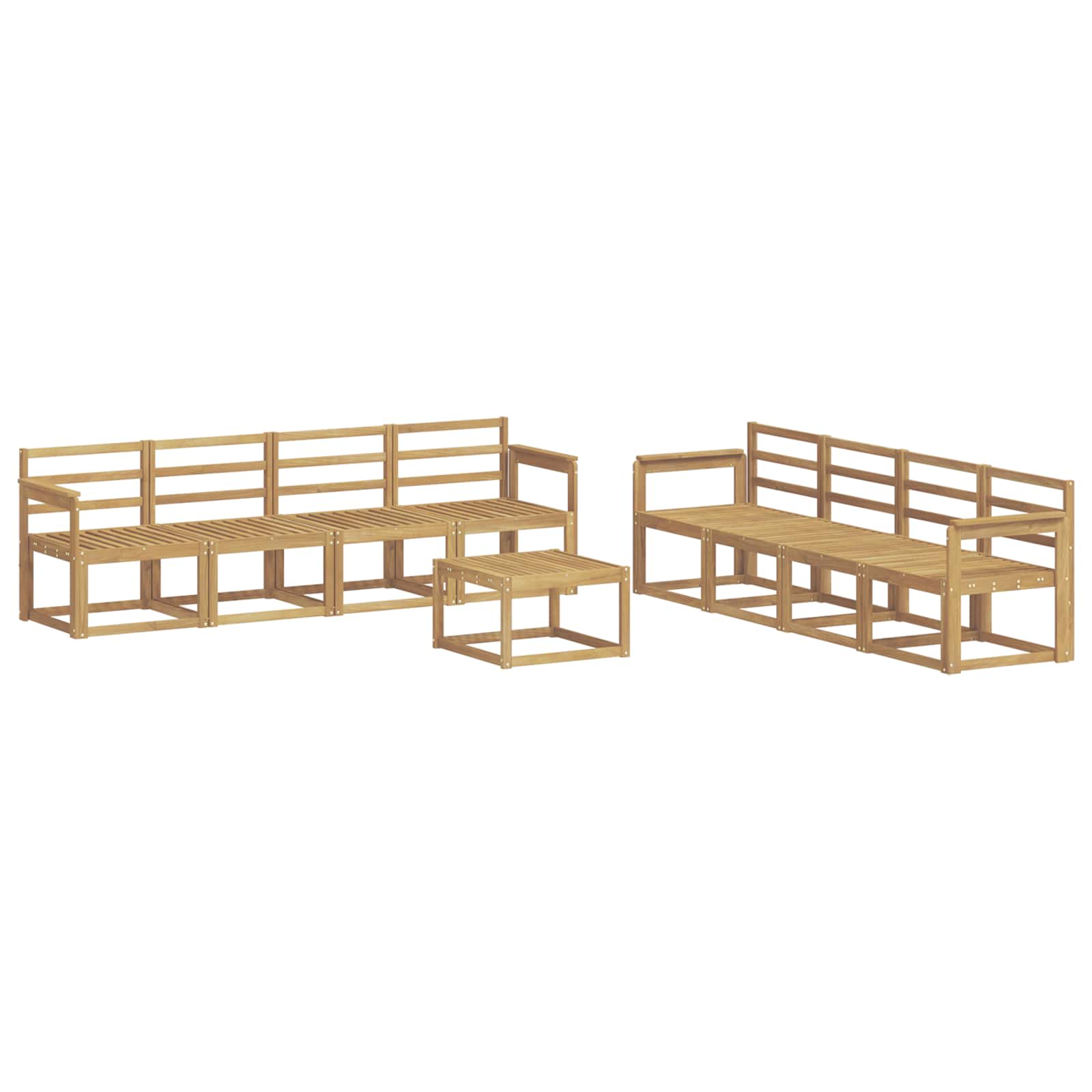 Σειρά Καναπέ Εξωτερικού 9 pcs Λευκό 59 x 59 x 37 εκ