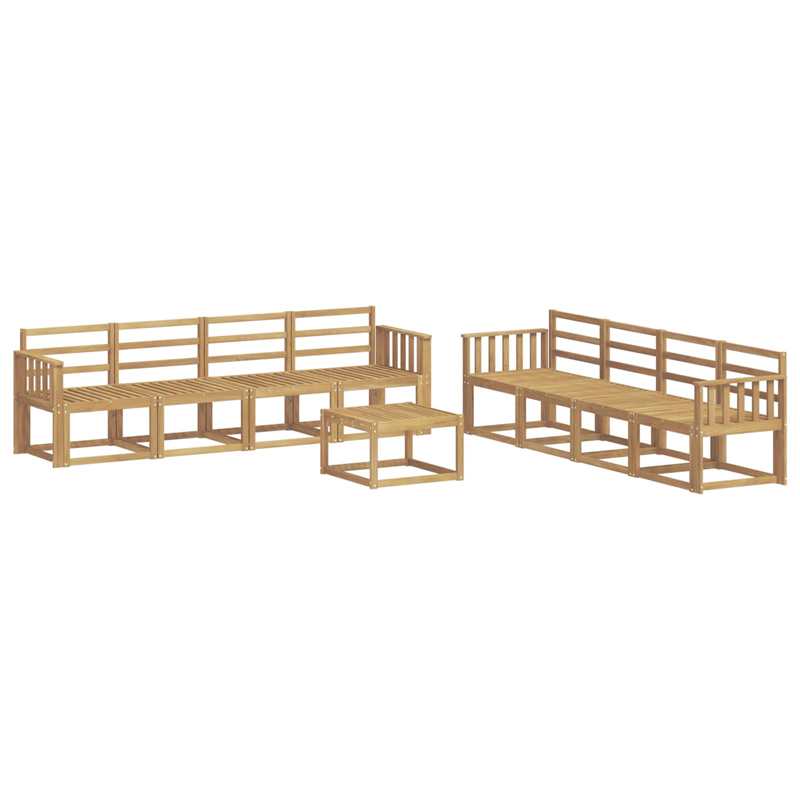Σειρά Καναπέ Εξωτερικού 9 pcs Λευκό 59 x 59 x 37 εκ - Pakobazaar