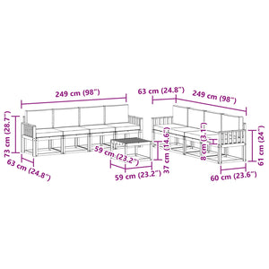 Σειρά Καναπέ Εξωτερικού με μαξιλάρι 9 pcs Λευκό και Κρεμ - Pakobazaar