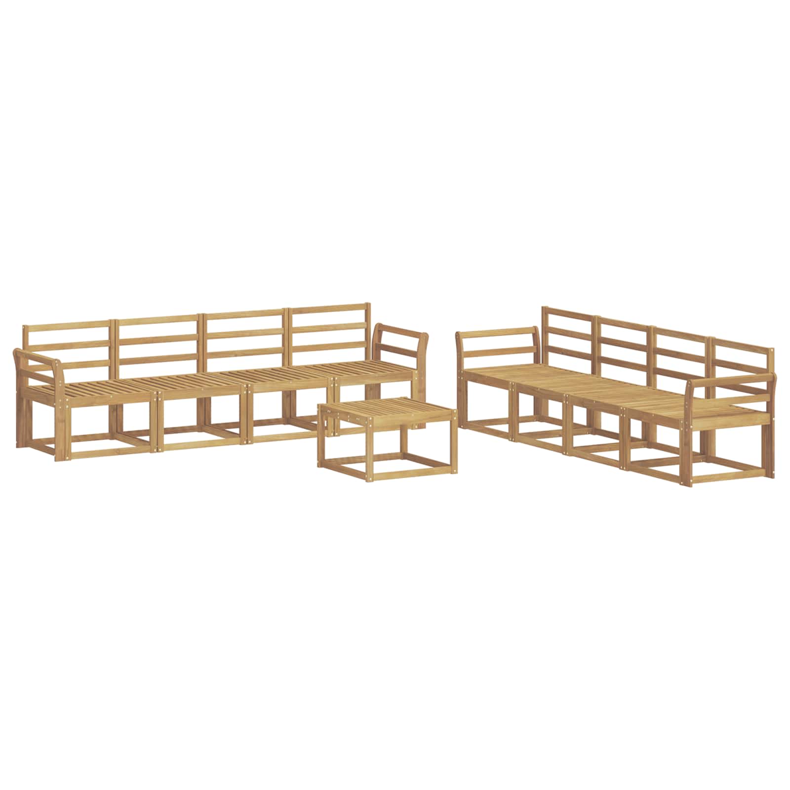 Σειρά Καναπέ Εξωτερικού 9 pcs Λευκό 59 x 59 x 37 εκ - Pakobazaar