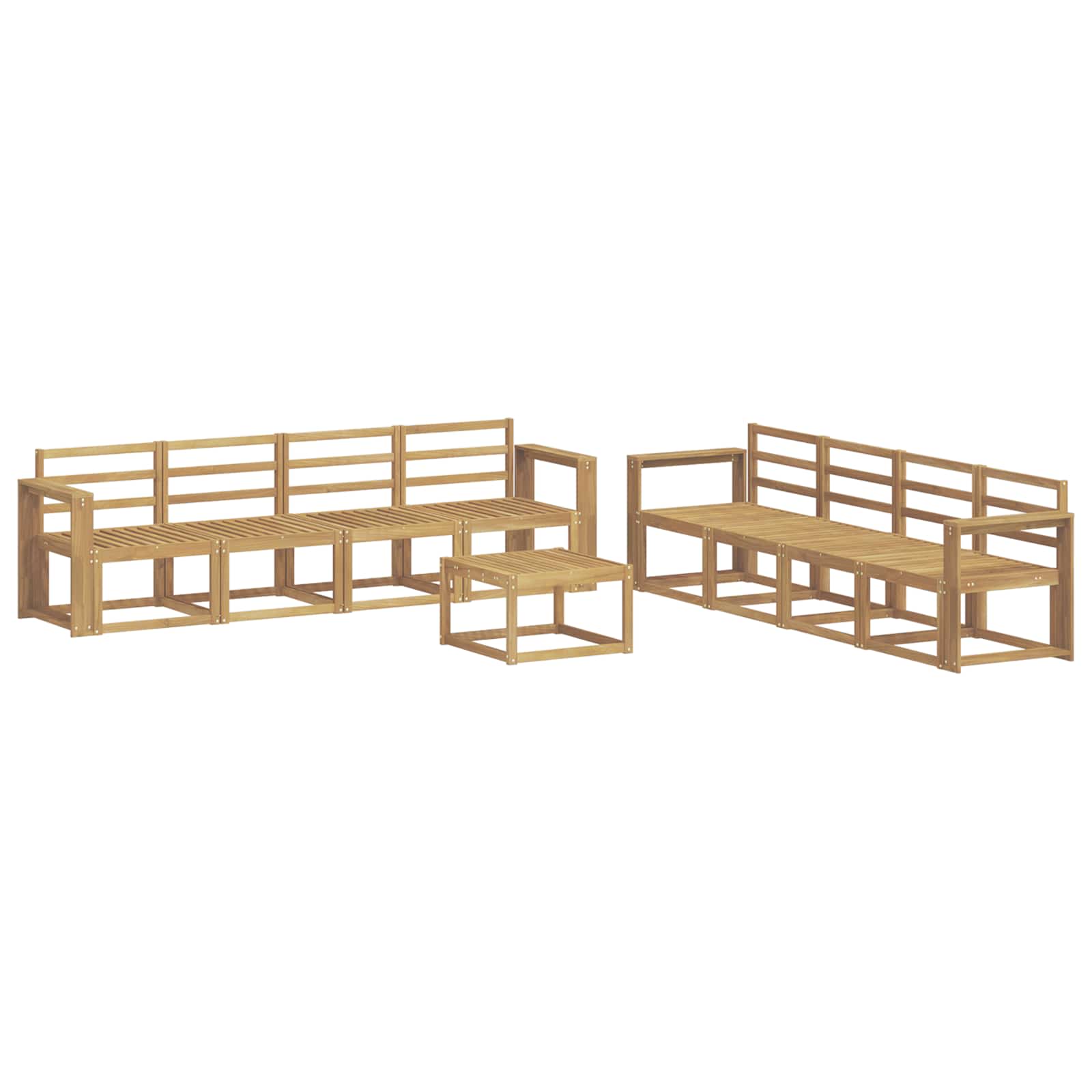 Σειρά Καναπέ Εξωτερικού 9 pcs Λευκό 59 x 59 x 37 εκ - Pakobazaar