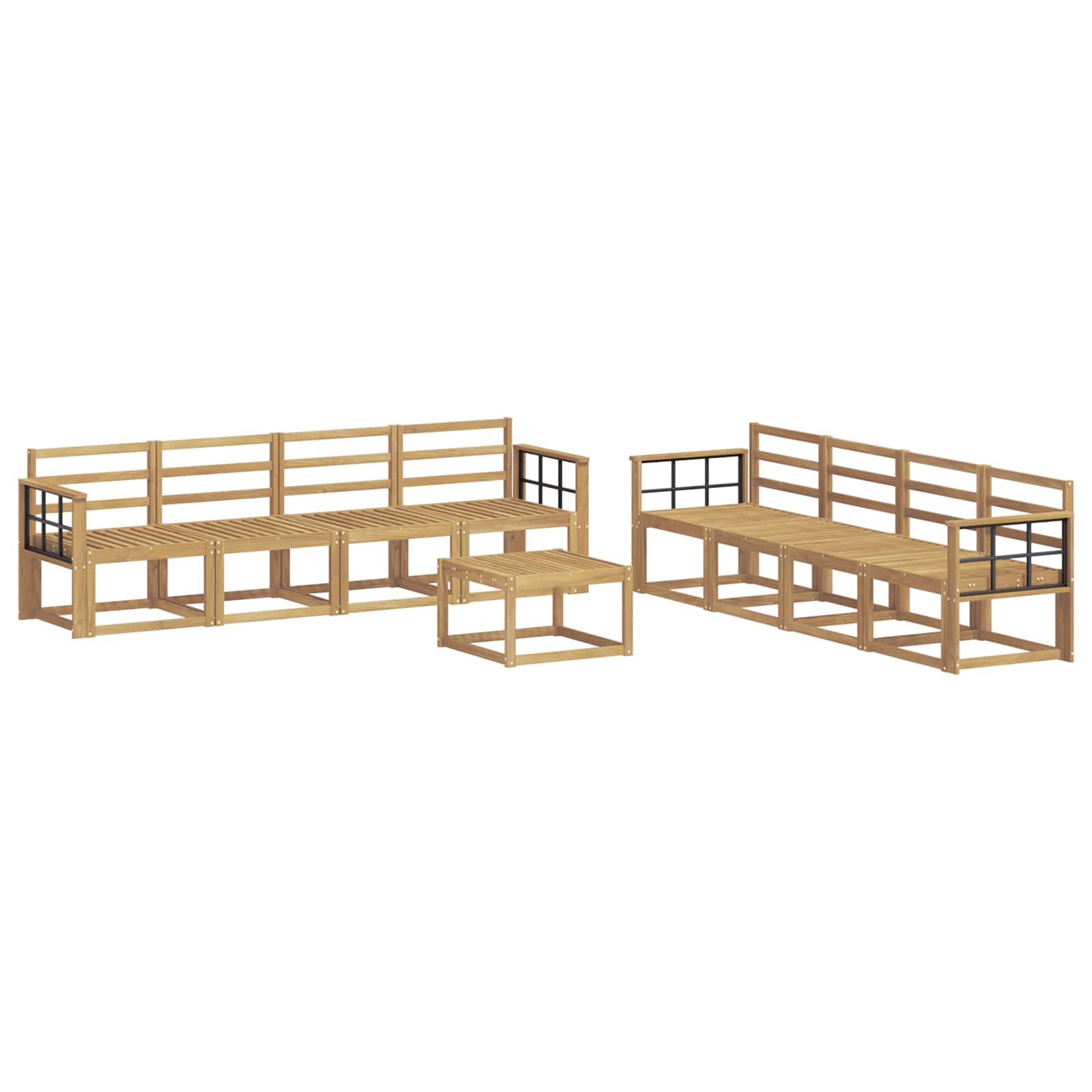 Σειρά Καναπέ Εξωτερικού 9 pcs Λευκό 59 x 59 x 37 εκ - Pakobazaar