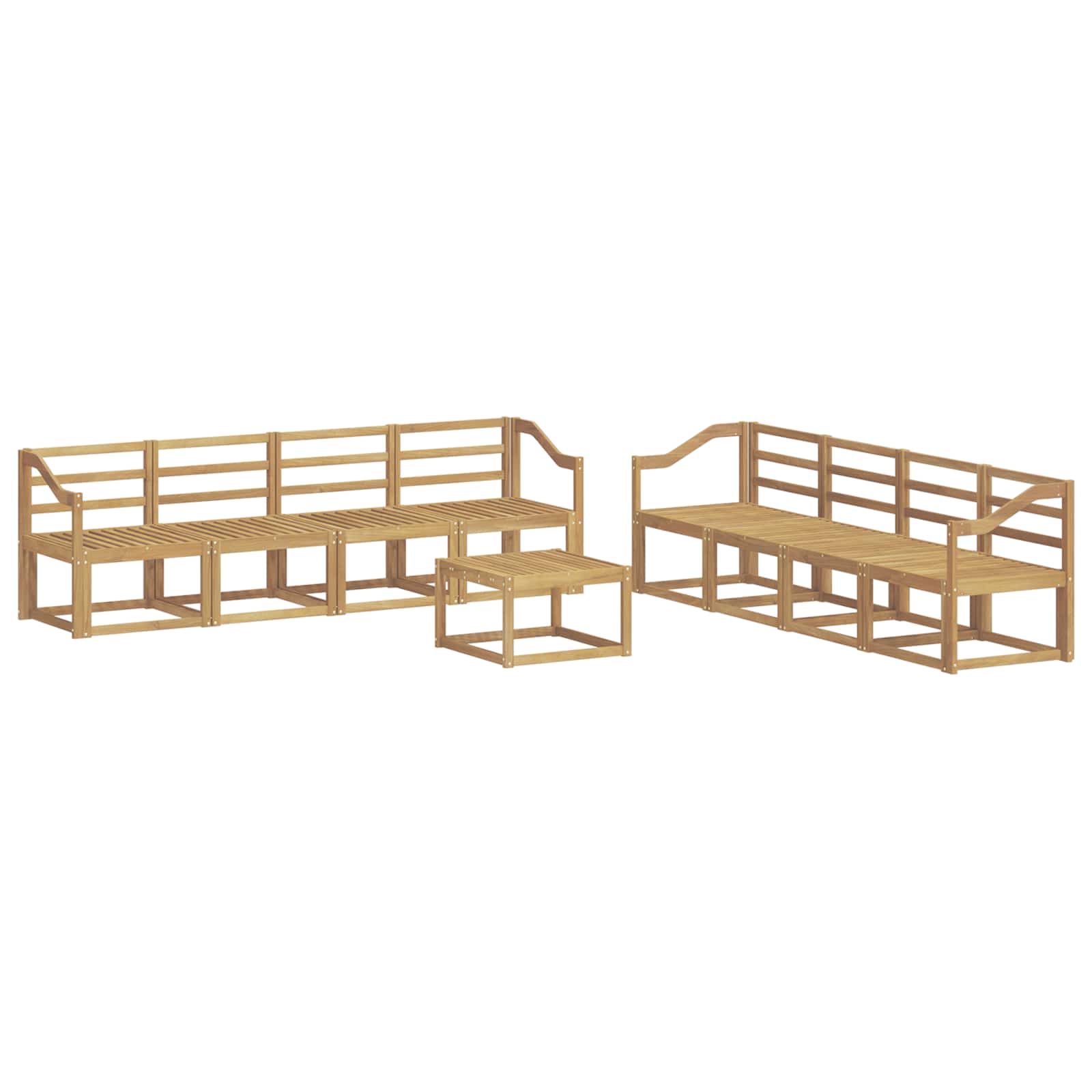 Σειρά Καναπέ Εξωτερικού 9 pcs Λευκό 59 x 59 x 37 εκ - Pakobazaar
