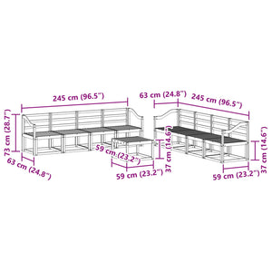 Σειρά Καναπέ Εξωτερικού 9 pcs Λευκό 59 x 59 x 37 εκ - Pakobazaar